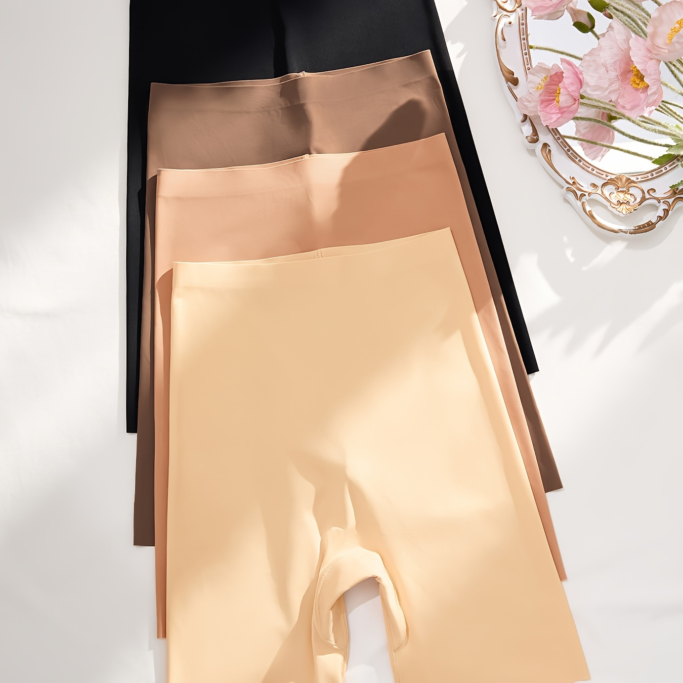 

4-pack Simple And Elegant High-waisted Slimming Flat-leg Pants