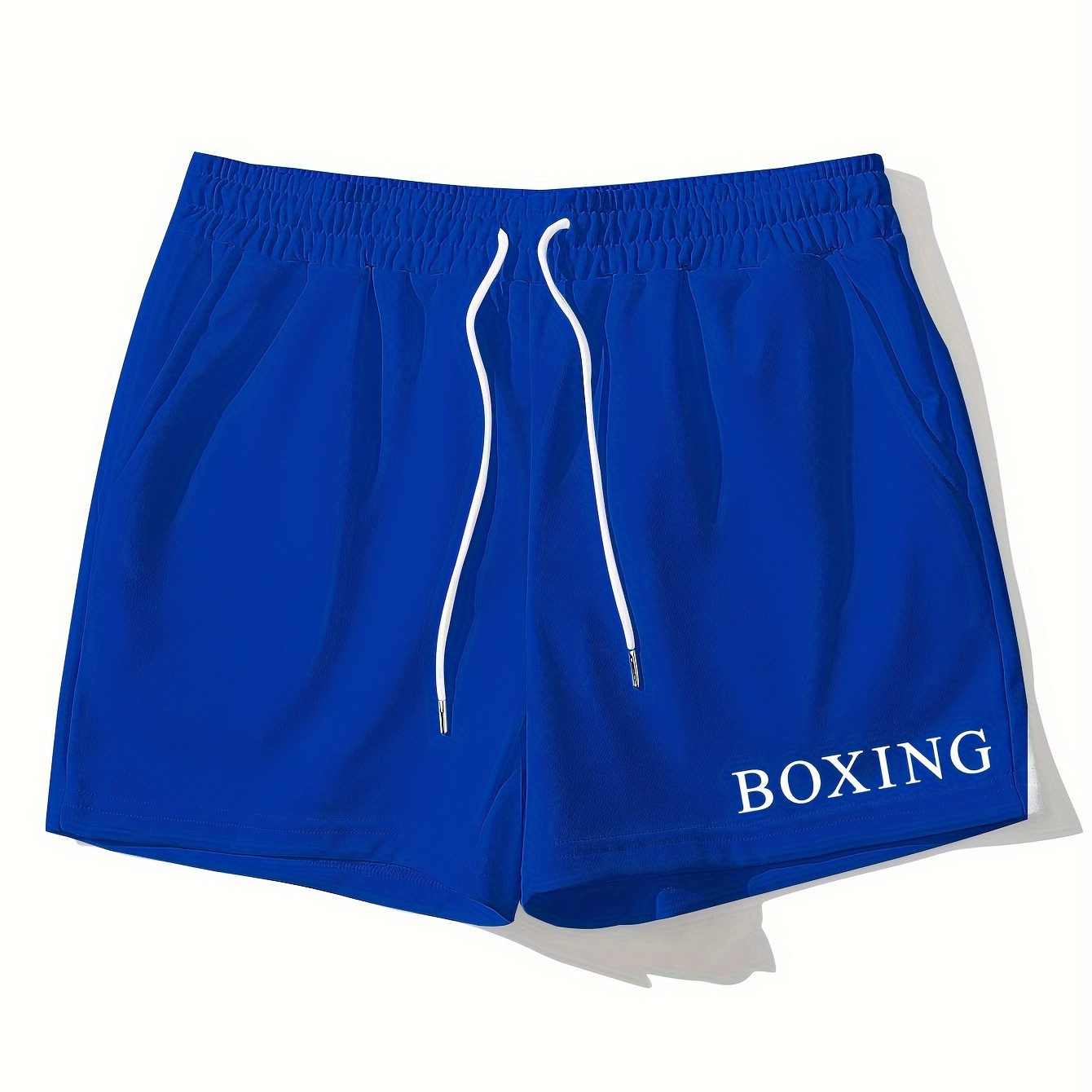 

Boxing Print Men's Casual Shorts, Elastic Waist Drawstring Track Shorts With Pockets, Men's Clothing For Summer Outdoor