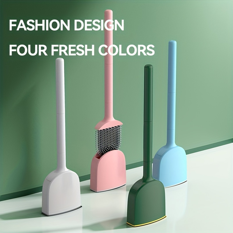 Detergent Refillable Toilet Brush Set Wall-Mounted with Holder Silicone TPR  Brush for Corner Cleaning Tools Bathroom Accessories - AliExpress