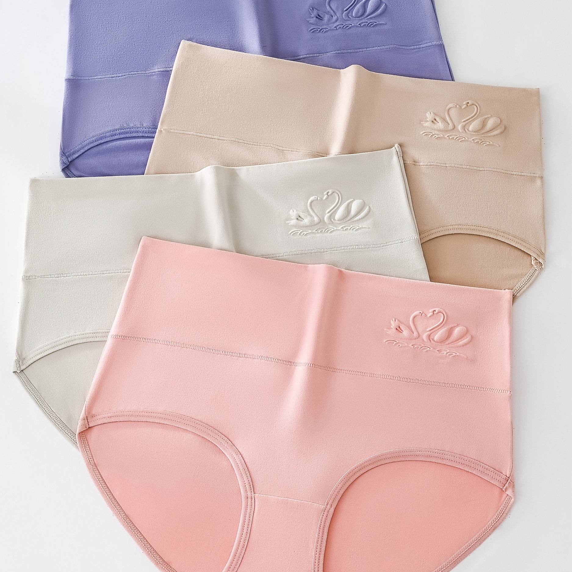 

4pcs Women's Briefs - Soft, Skin-friendly Polyester/spandex , , Mid-rise, Non-see-through With Floral Embroidery Detail In Assorted Colors