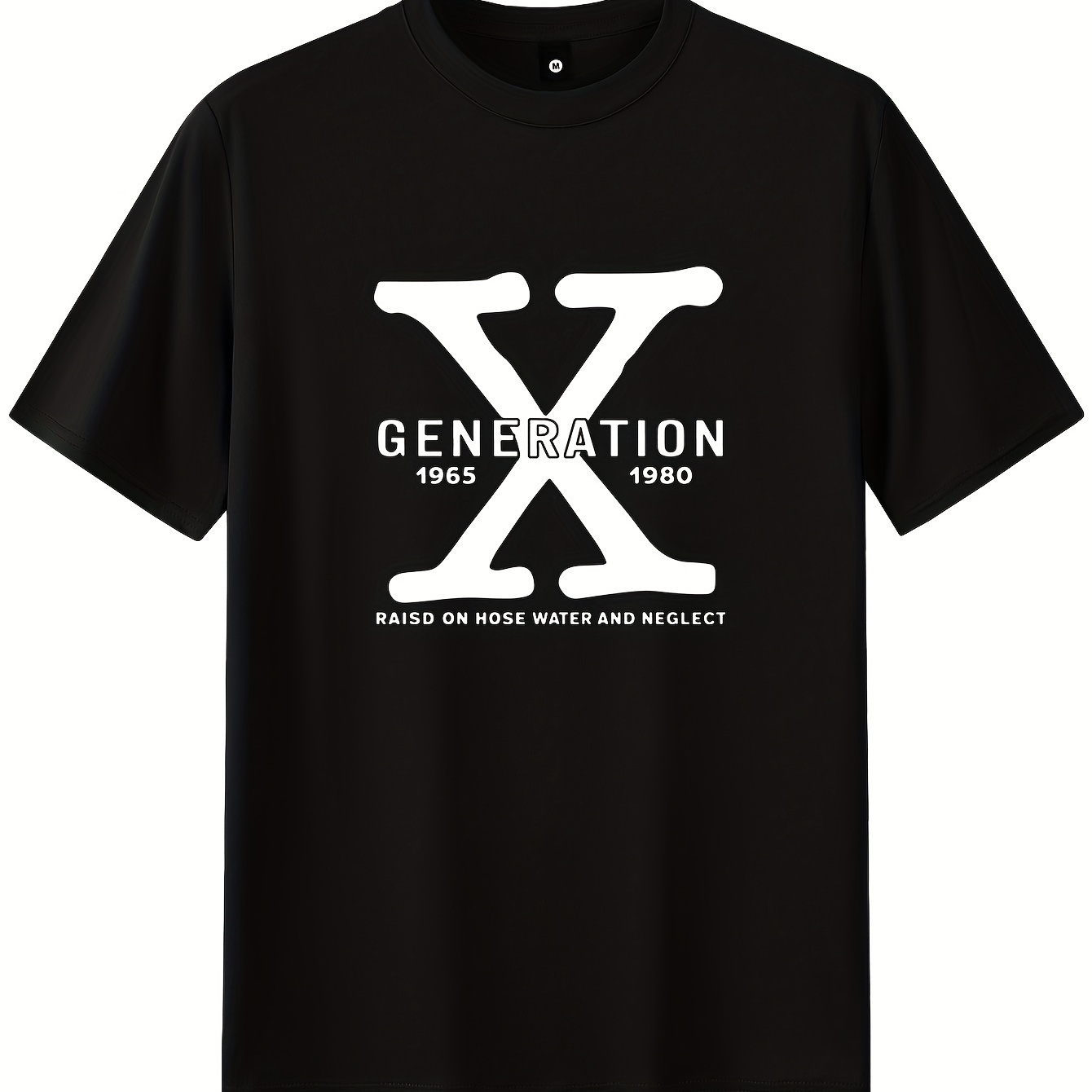 

Generation X Letter Print Men's Crew Neck Short Sleeve Tees, Summer Trendy T-shirt, Casual Comfortable Versatile Top For Daily Wear