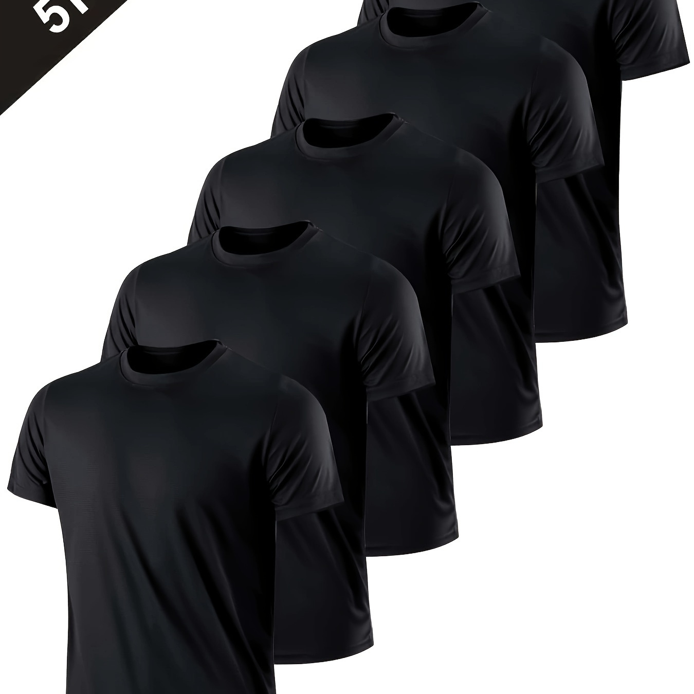 

Five-piece Round Neck Quick-dry T-shirt For Men Outside The Gym
