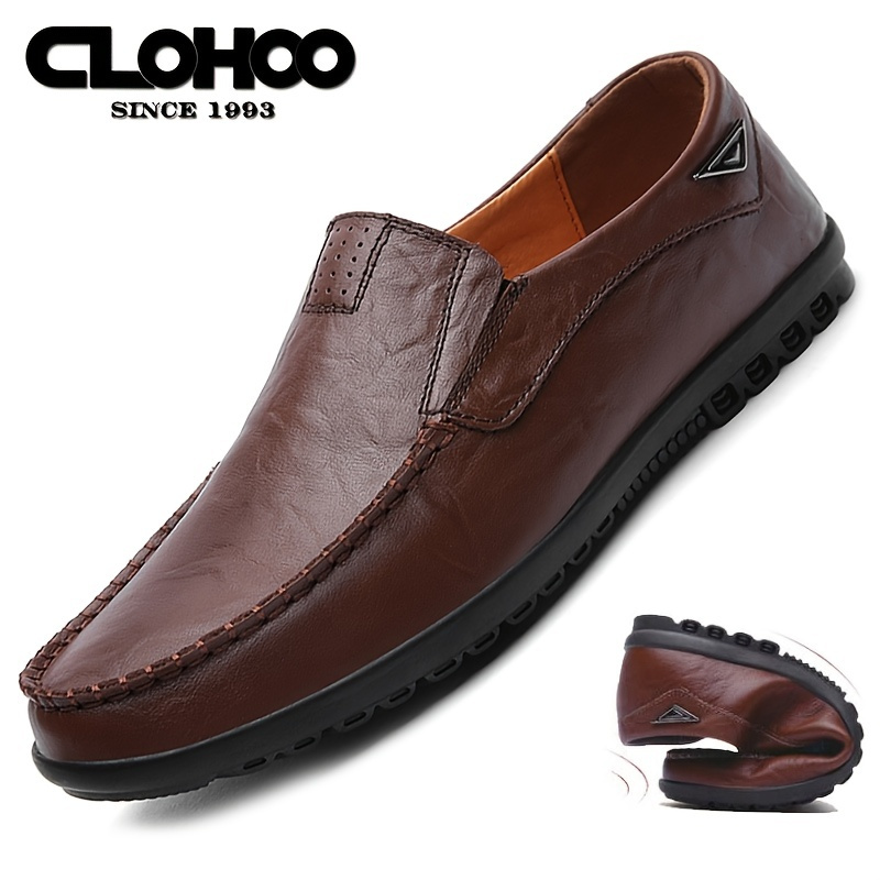 Clohoo Men's Personalized Leather Loafer Shoes, Customizable ...