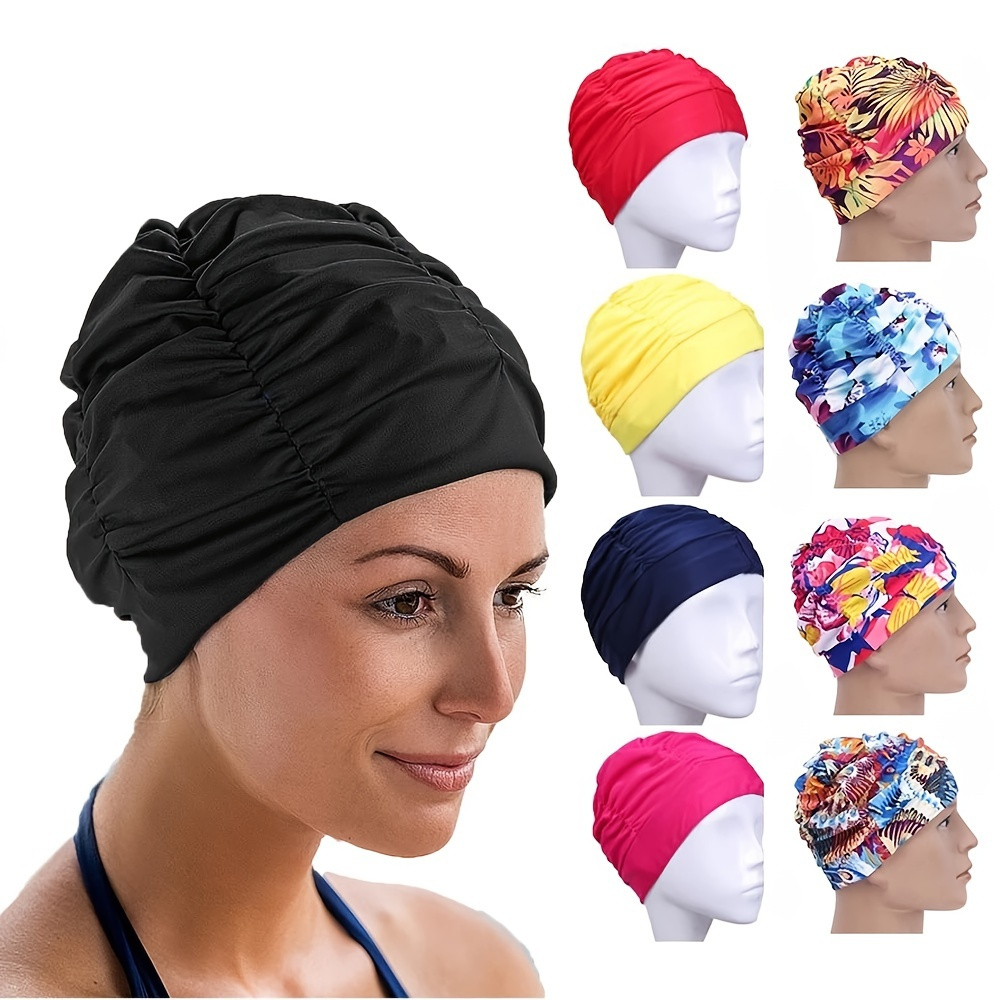 

Stay Cool & Comfortable In This 1pc High Elastic Flower Print Swimming Cap - Perfect For Men & Women!