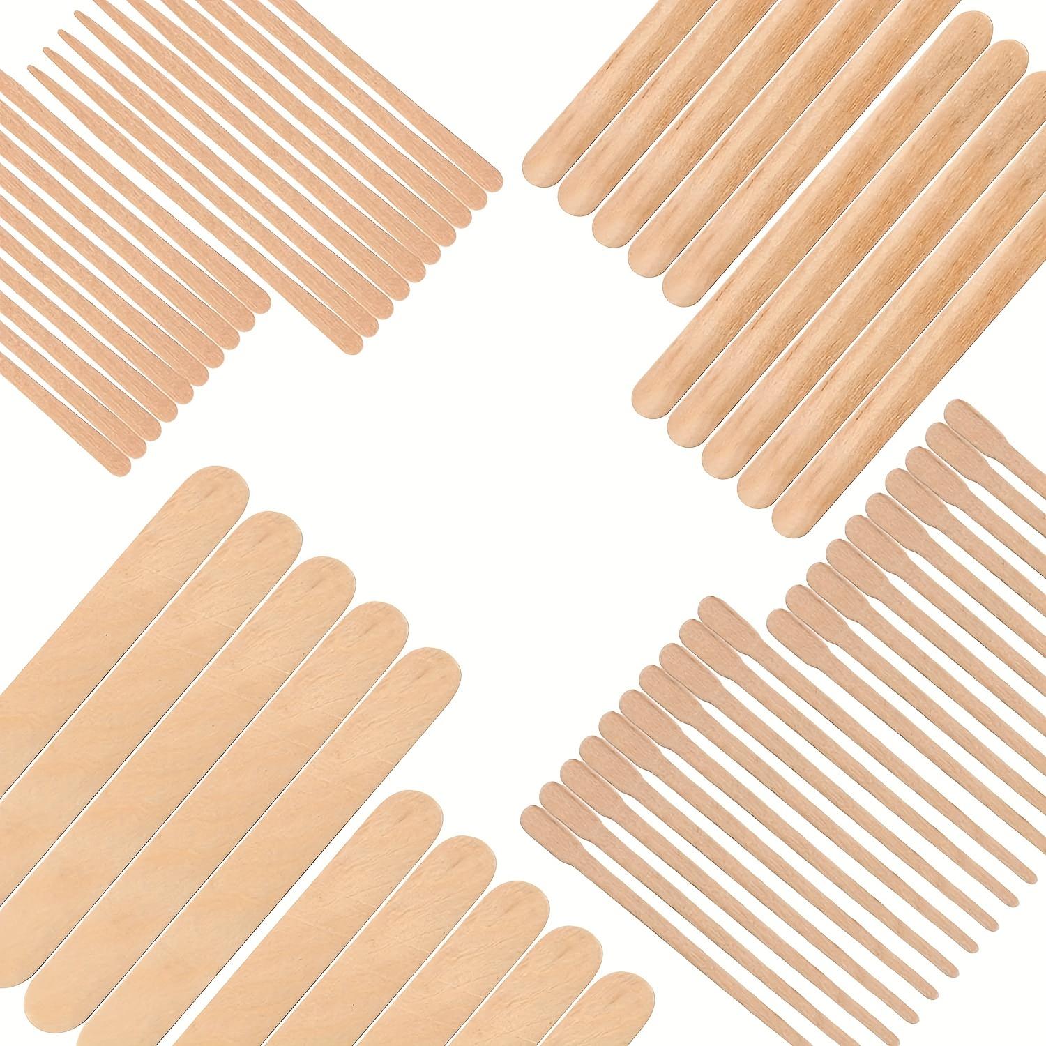 200 Pcs Assorted Style Eyebrow Wax Sticks Waxing Applicator Wooden Wax  Spatulas Kit for Face and Small Hair Removal Sticks