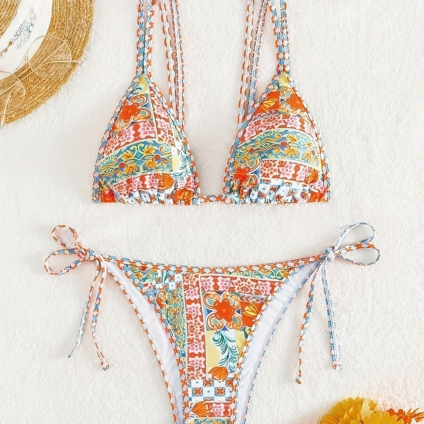

Women's Sexy Two-piece Bikini Set, Bohemian Allover Print Print Swimwear For Beach And Pool
