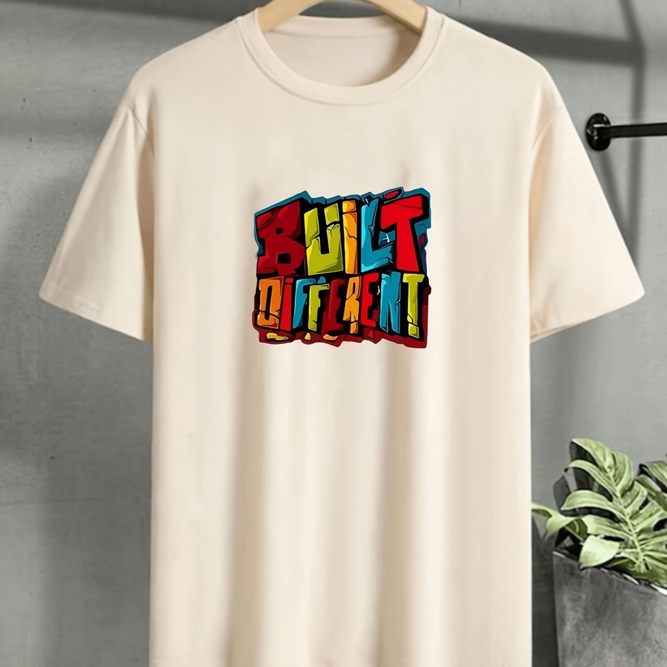 

90s Vibes 'built Different' Print Boy's Short Sleeve T-shirt Breathable Loose Comfortable Crew Neck Creative Pattern Casual Top