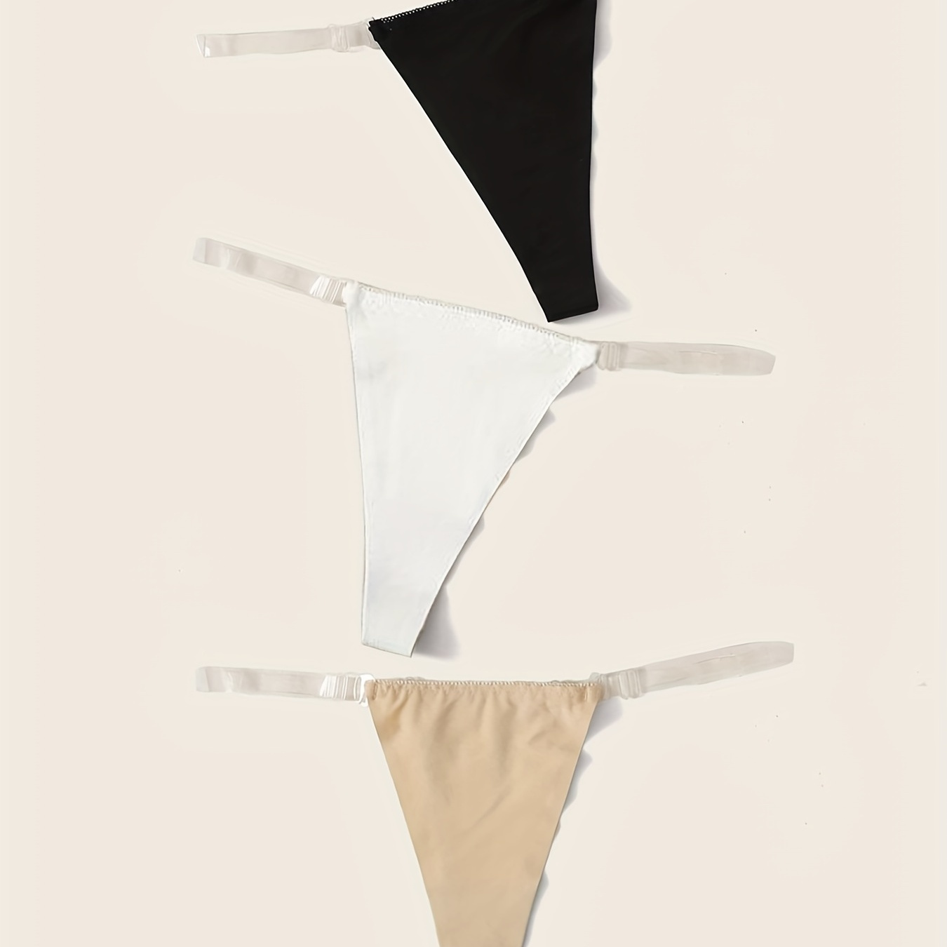 Women's Mixed Color Low Waist Ribbed Thong Panties - Temu
