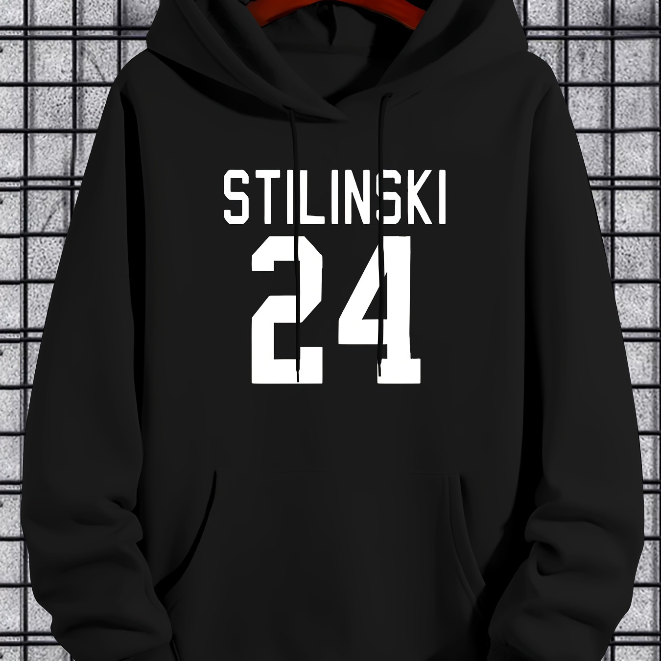 

Hooded Sweatshirt With Stilinski , Knit Fabric Polyester Hoodie With Kangaroo Pocket, Regular Fit Pullover With Stretch For Men -