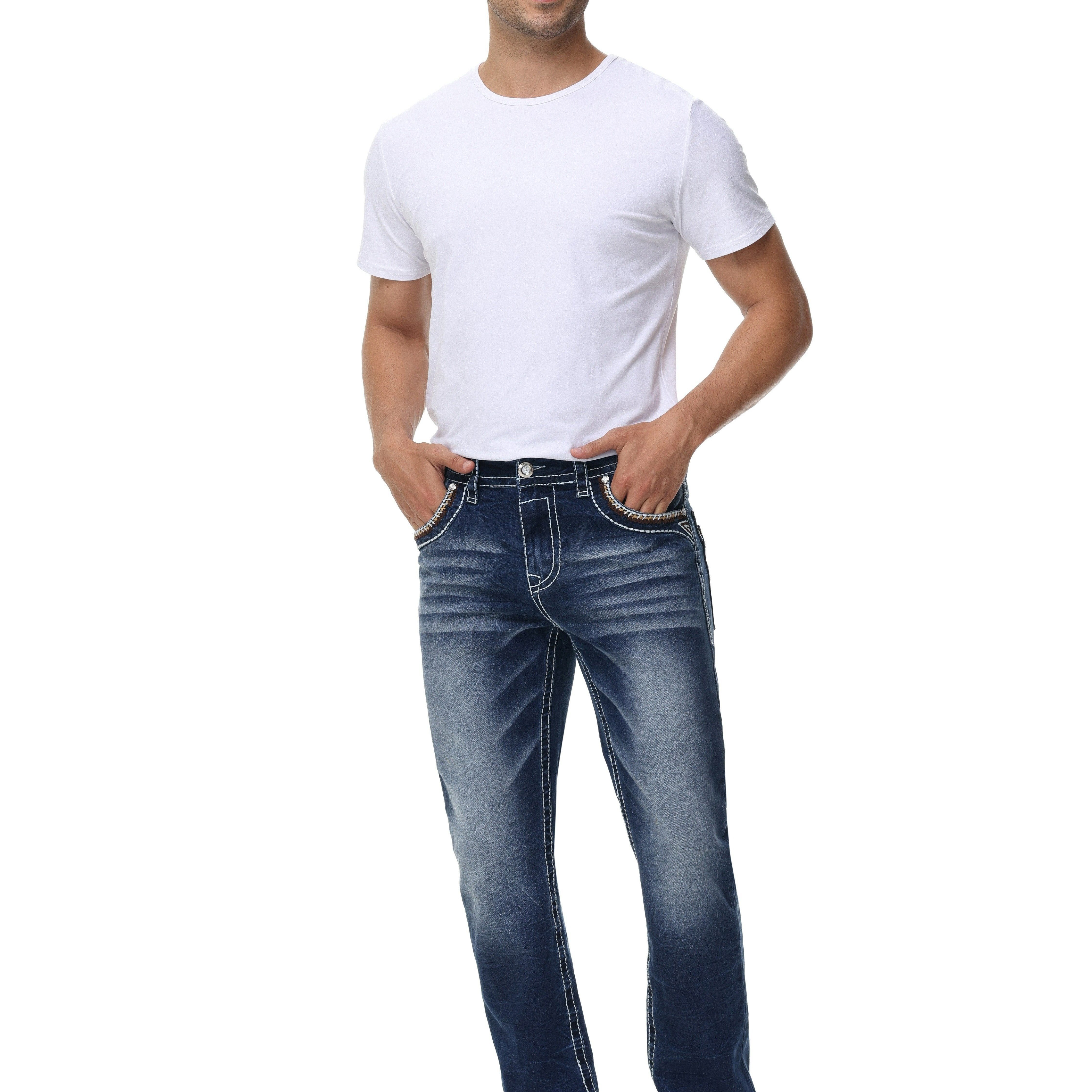 

Men's Casual Gradient Jeans - Stylish Mid-rise Denim With Details, Comfortable Cotton Blend, Casual Attire