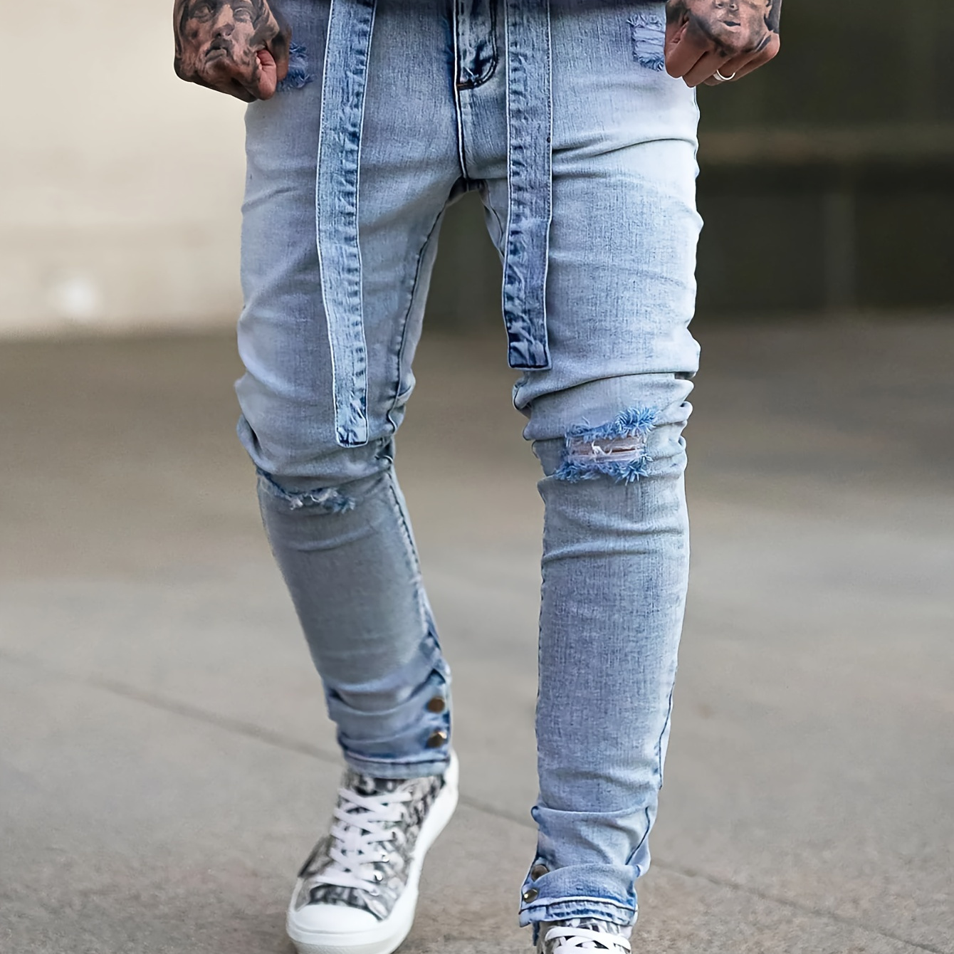 High Street Fashion Mens Ripped Trending Jeans For Men With Straight Holes  And Skinny Biker Style From Newfashionclothes, $45.5