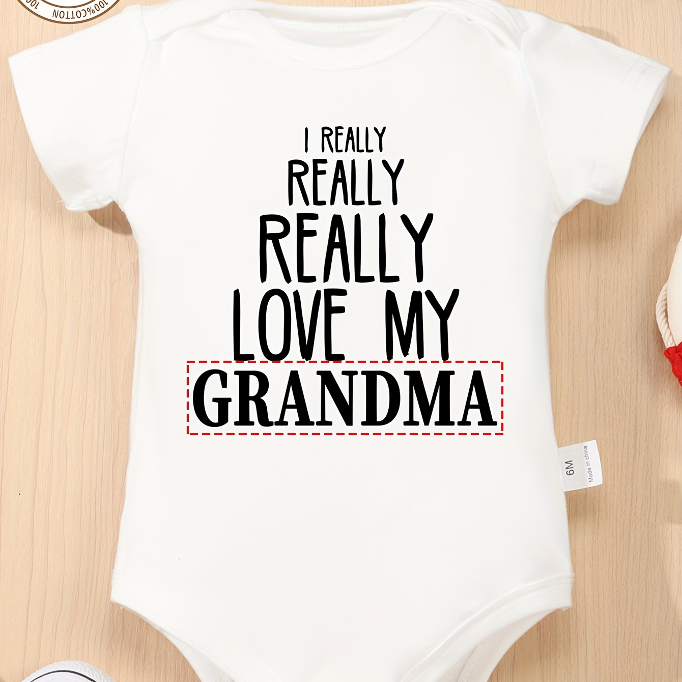 

Customized Baby's Cotton Short-sleeve Bodysuit, I Really Love My "......" Letter Customization Print Onesies, Comfy Casual Round Neck Romper For Toddler & Infant Girls Boys