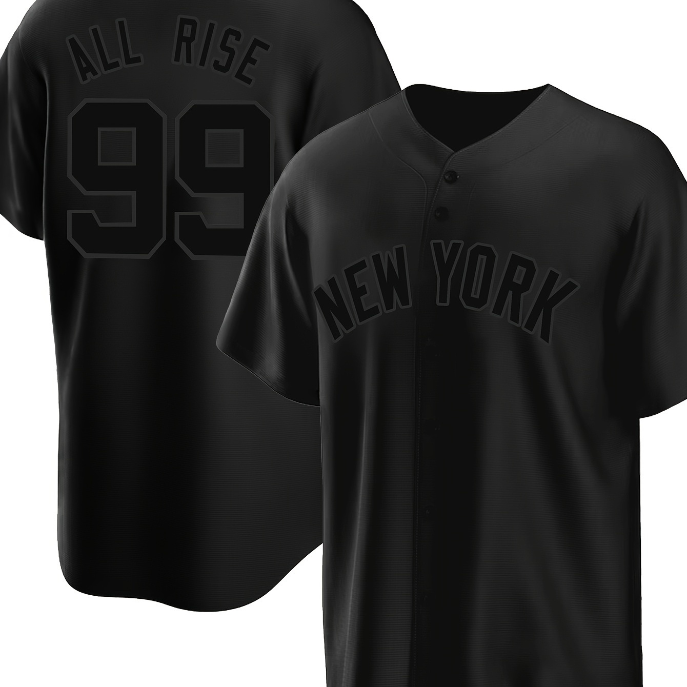 

Men's Black # 99 Baseball Shirt, Loose Embroidered Sports, Fashionable And Casual, Street Breathable