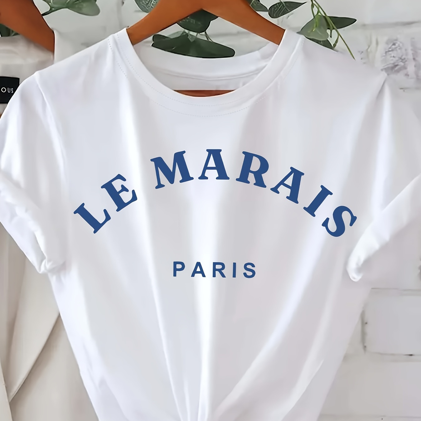 

Le Paris-inspired Casual T-shirt For Women - Soft Polyester , Crew Neck, Short Sleeve, Machine Washable