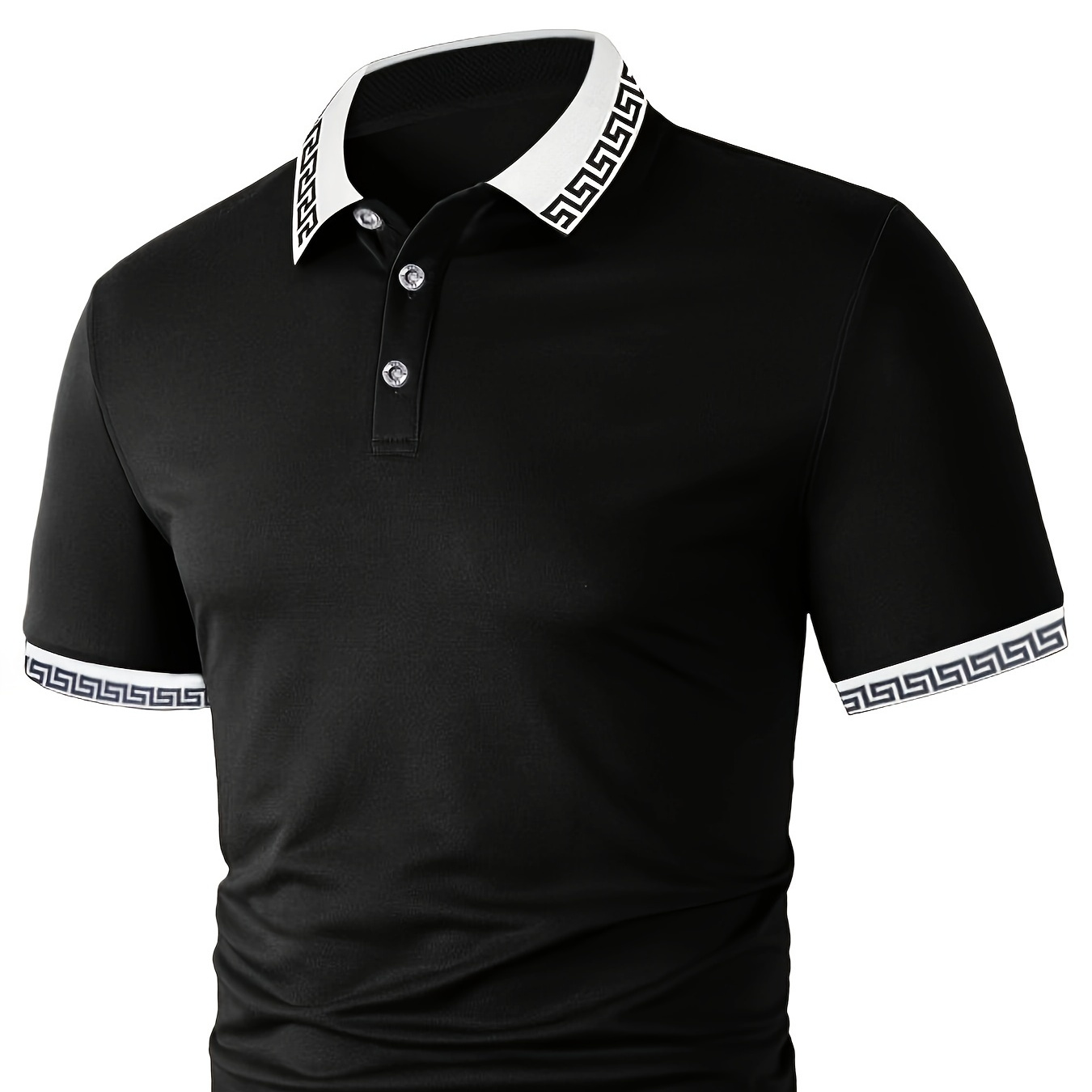 

Men's Creative Squares Graphic Print Short Sleeve Golf T-shirt, Summer Business Sports Tennis Tees
