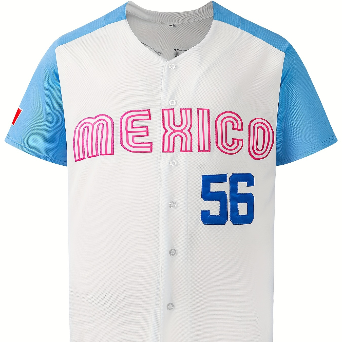 Men's Mexico #56 Baseball Jersey, Retro Classic Baseball Shirt, Breathable  Embroidery Button Up Sports Uniform For Training Competition S-xxxl - Temu