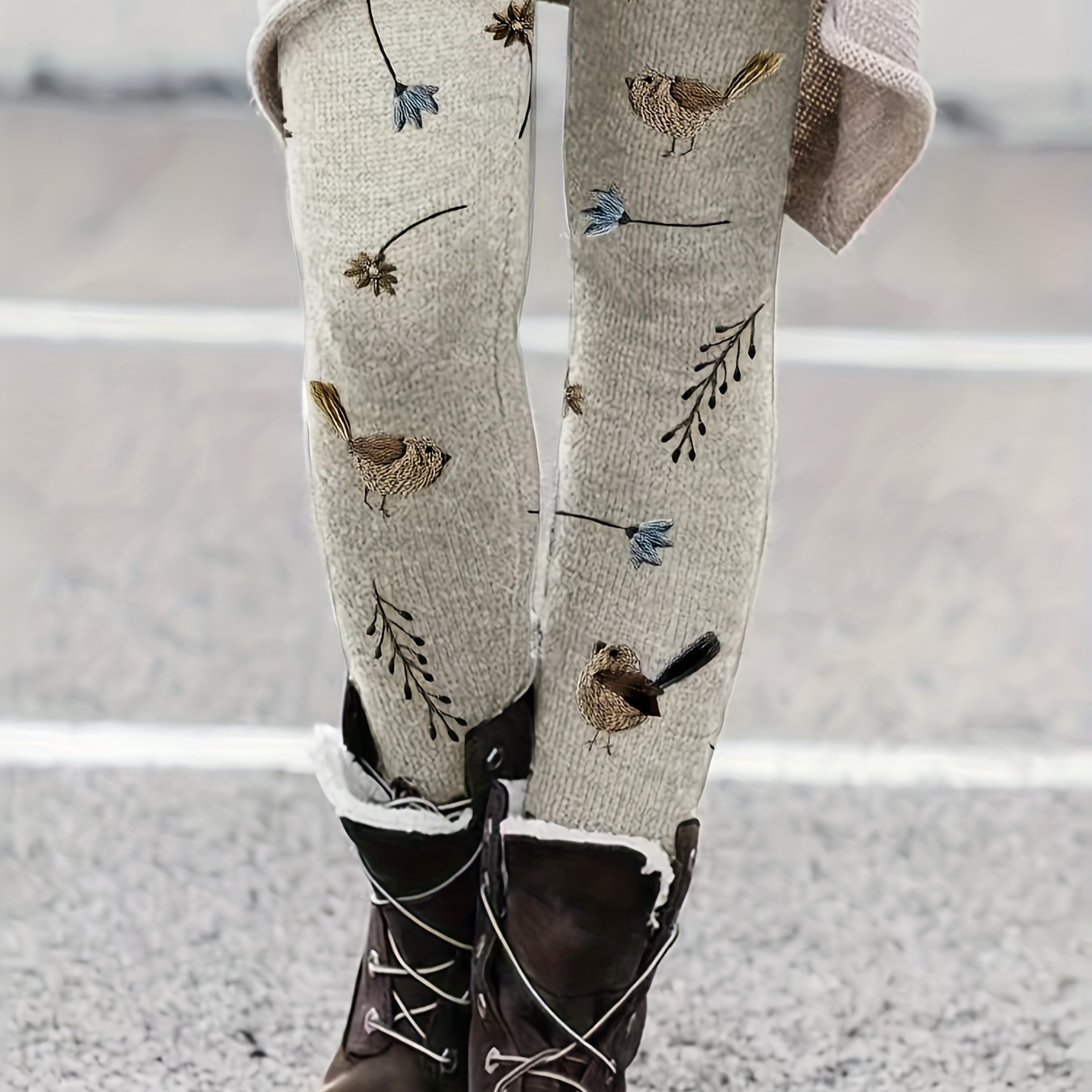 

Leggings Extensibles à Imprimé Géométrique - Mélange de et , Lavable en , Toutes
