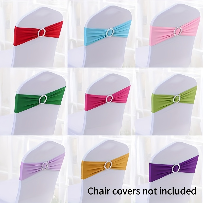 

1pc Stretchy Spandex Chair Sash For Weddings And Parties - Perfect For Chair Covers And Decorations (5.12in X 13.78in)