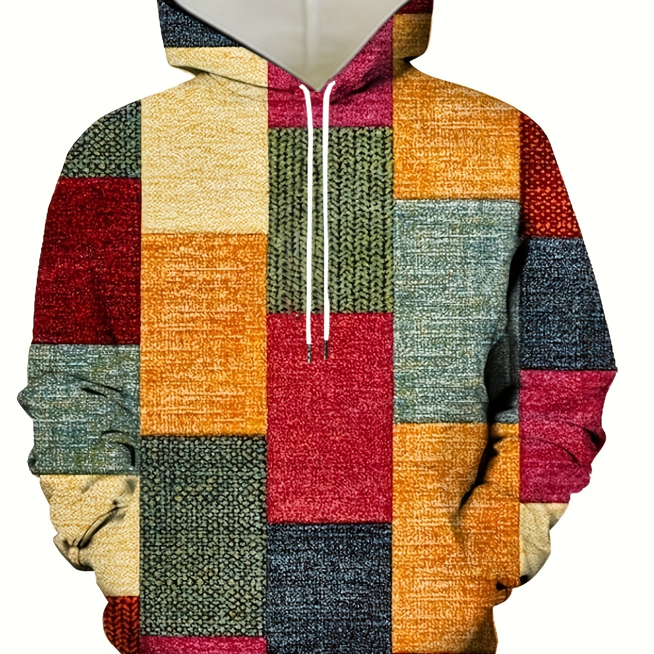 

Men' & Autumn Patchwork Sweatshirt Hoodies For Sports/outdoor, Men's Clothing, Plus Size