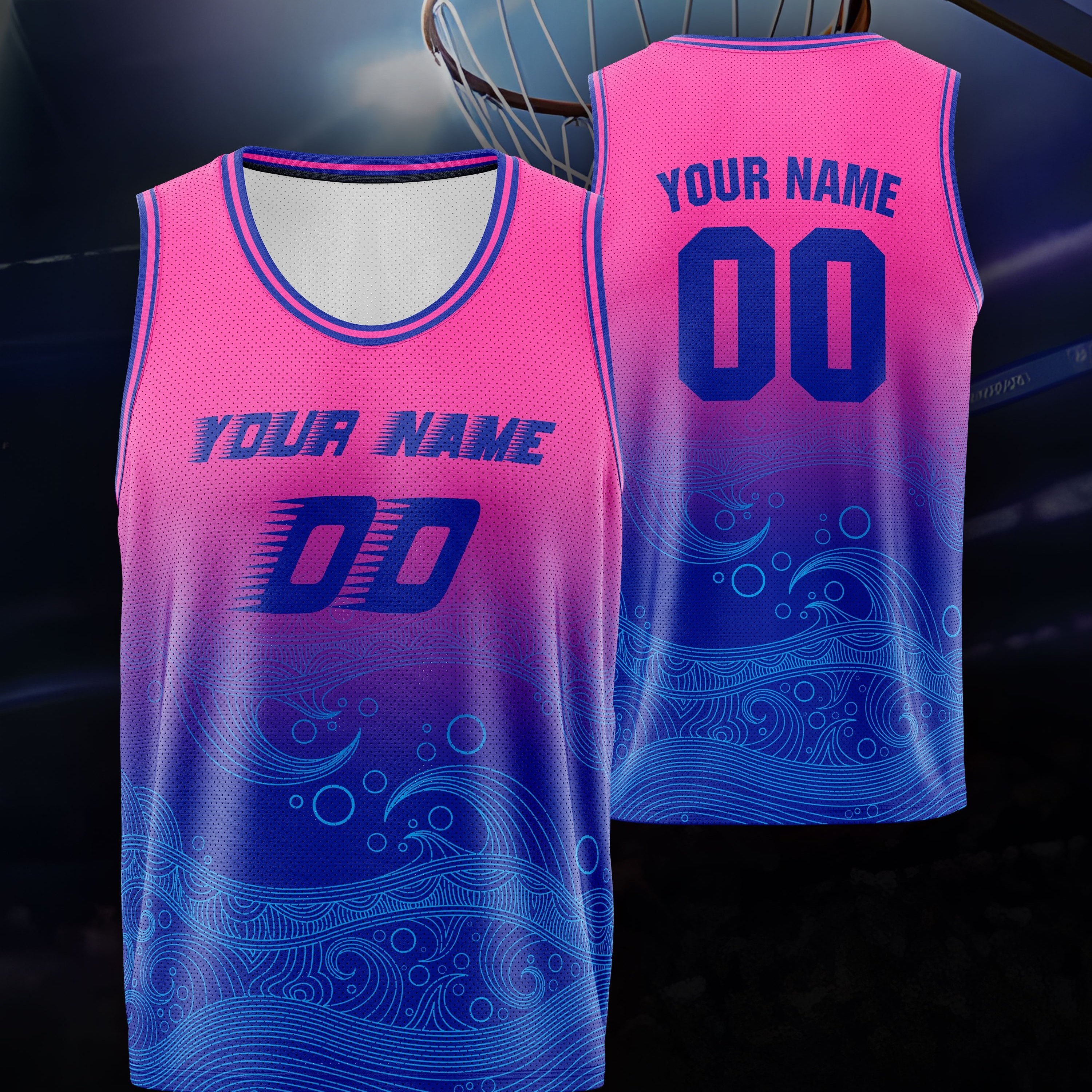 

Personalized Customized Basketball Jersey Tank Top For Men, Name And Number Print, V-neck Basketball Sportswear For Training Competition Party