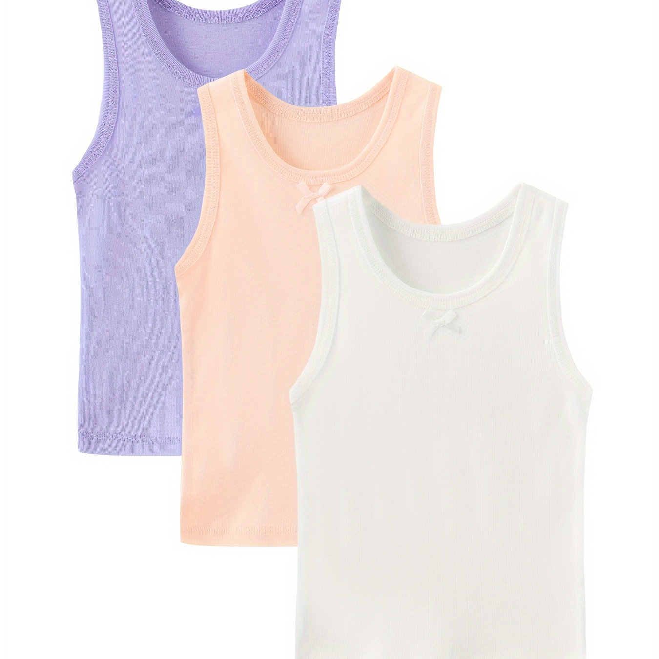 Girls Solid Color Simple Tank Top Comfy Breathable Elastic - Temu Canada