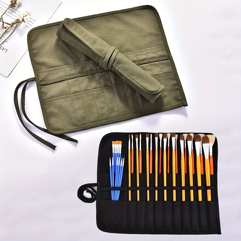 Paintbrush Canvas Bag Crayon Multifunction Storage Bag - Temu