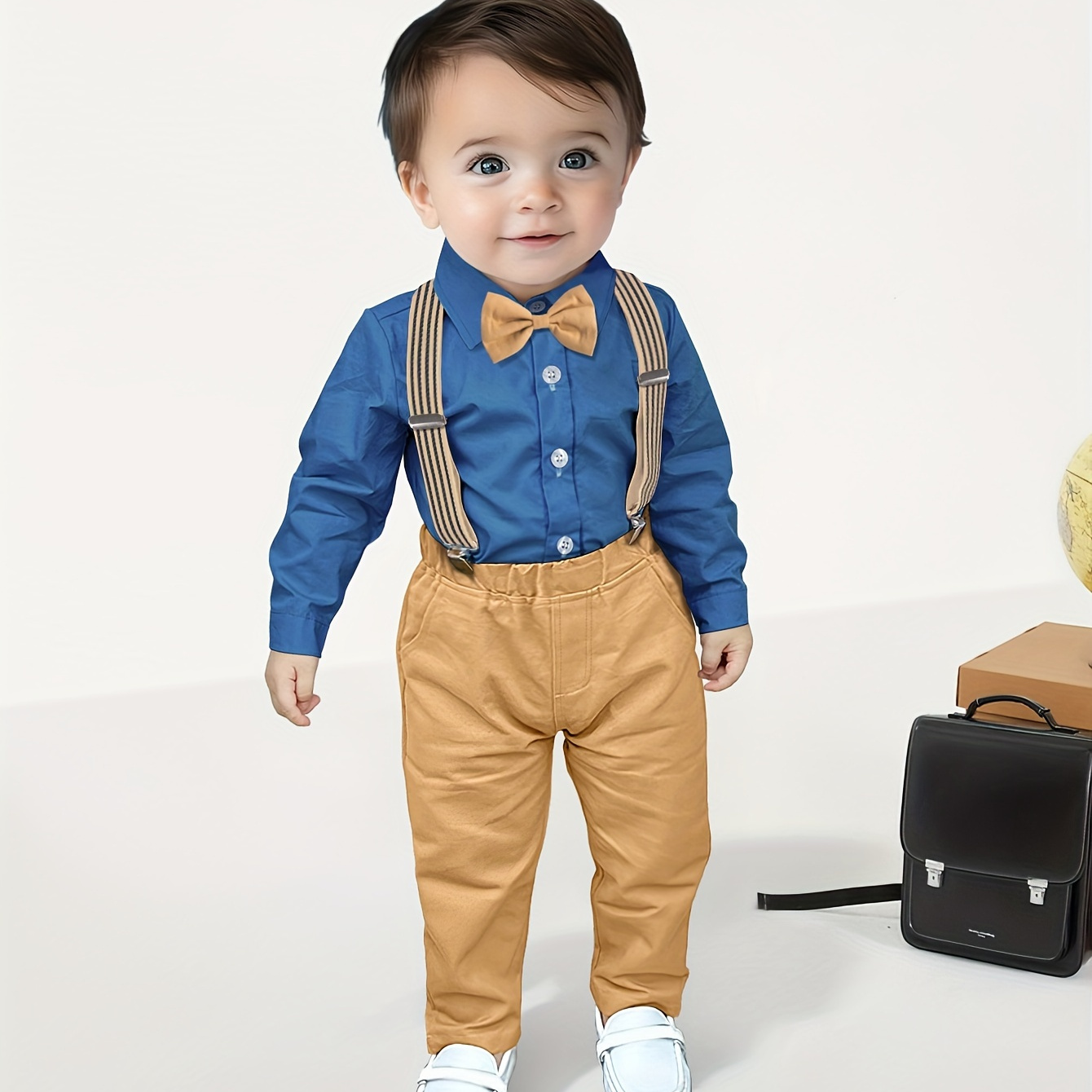 

4pcs Boys' Set - , Pants, Suspenders & For Performances And