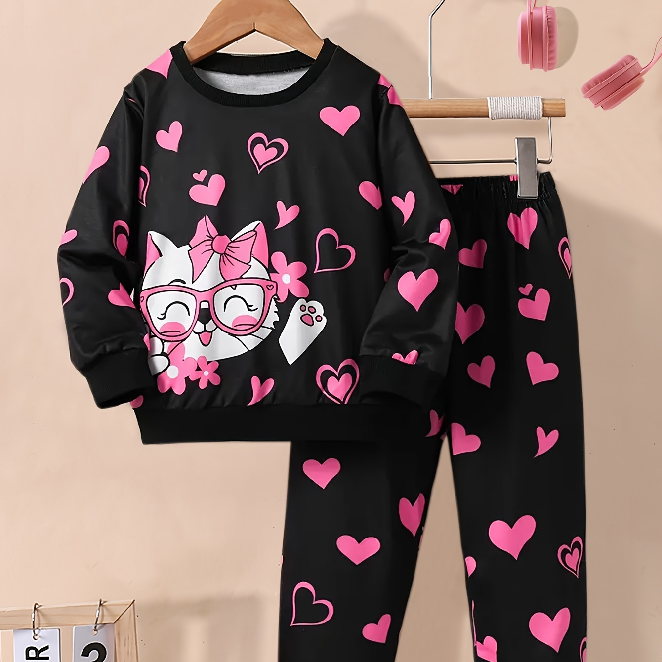 

' Cat & Sweatshirt And Set - , Washable - For Fall, For