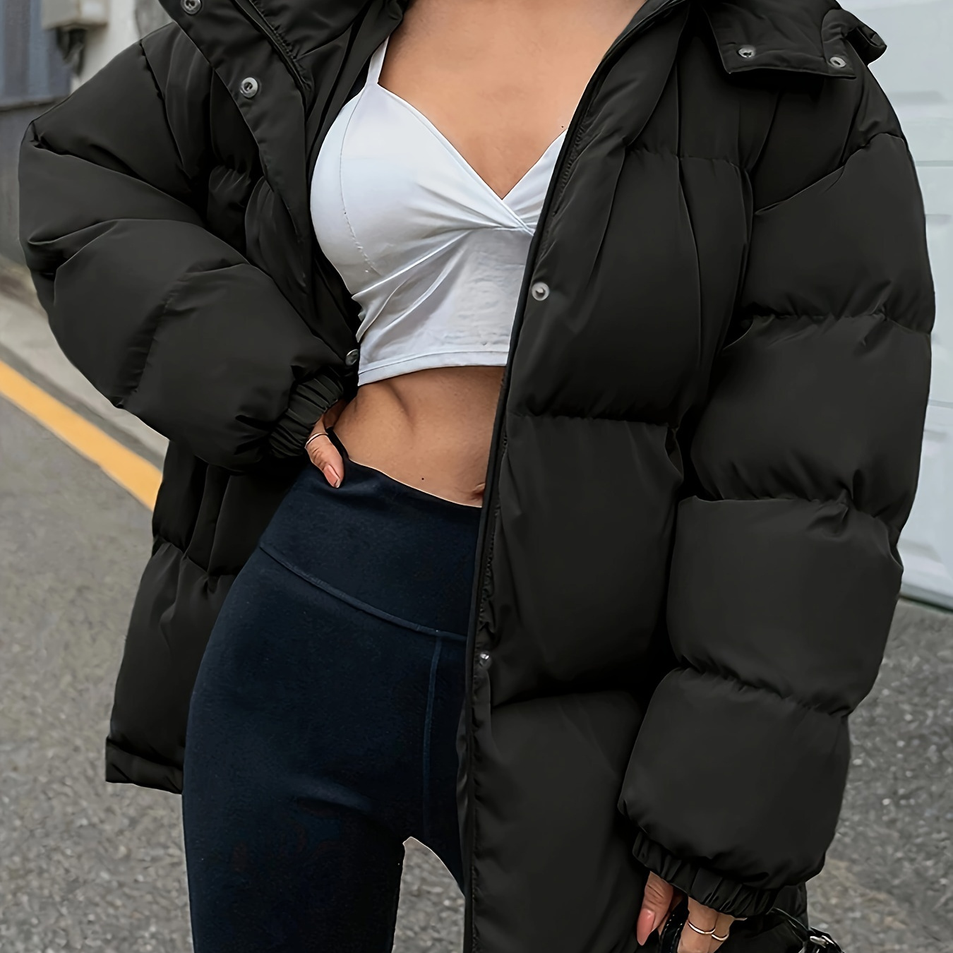 

Zip Long Hooded , Quilted For & , Women's Clothing