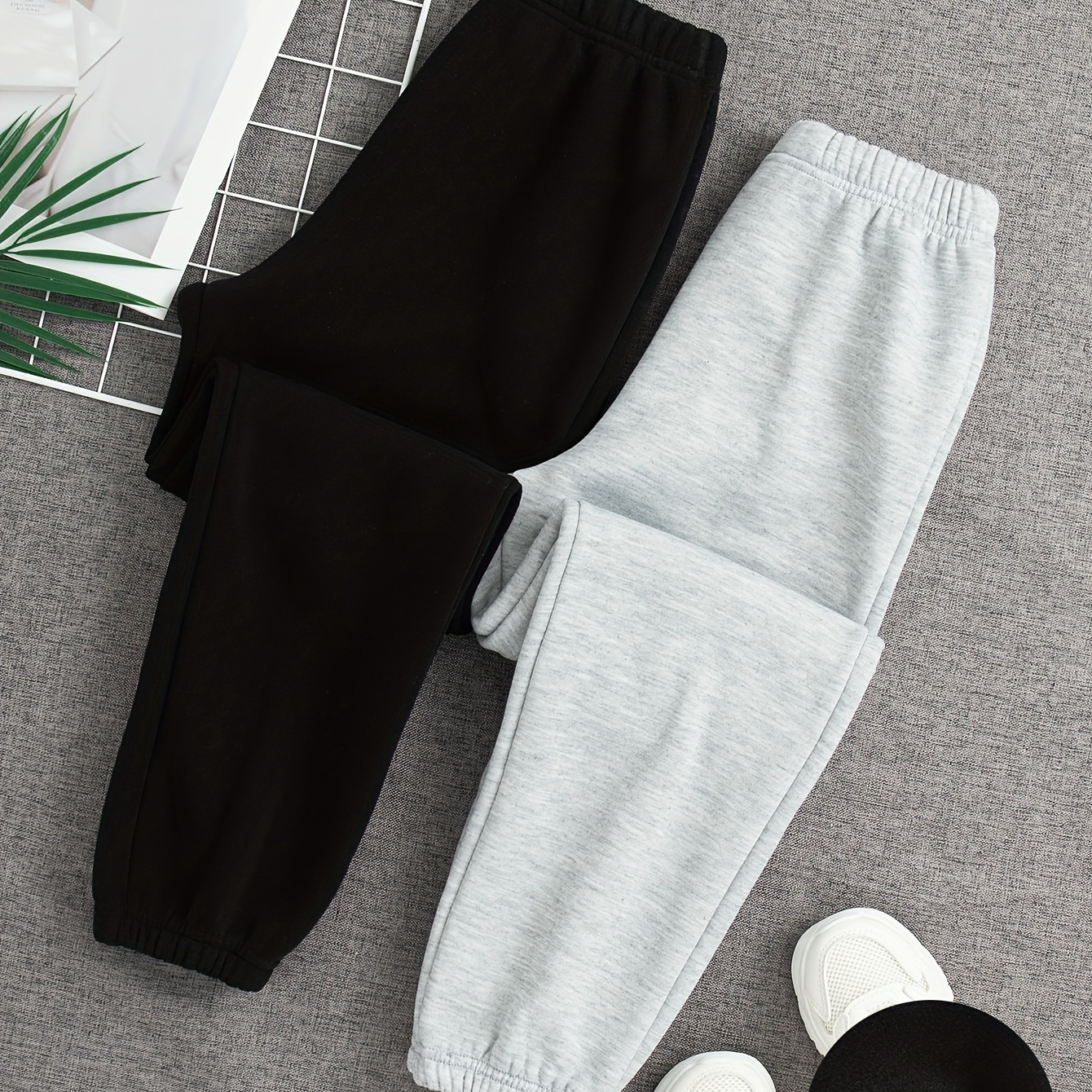 

2pcs/set & Fleece Sweatpants For Fall &