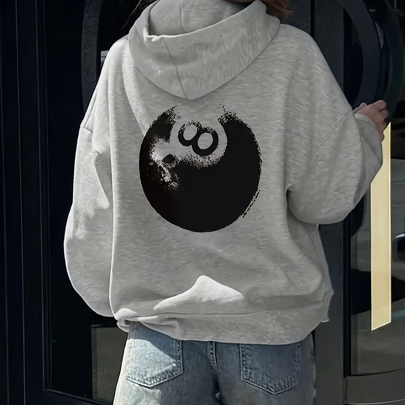 

Women's Cozy Polyester Hoodie With Yin-yang & Cartoon Print - Casual Long Sleeve, Drawstring Hooded Sweatshirt With Kangaroo Pocket, Machine Washable - Fall/winter, Sweater Hoodie