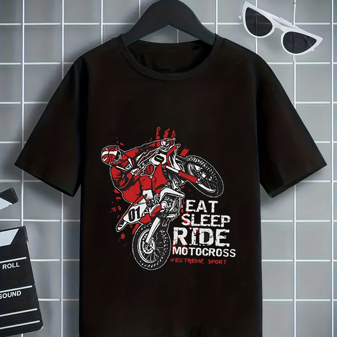 

eat, Sleep, Ride Motorcycles" Round Neck Cotton T-shirt Tees Tops Casual Soft Comfortable Boys And Girls Summer Clothes