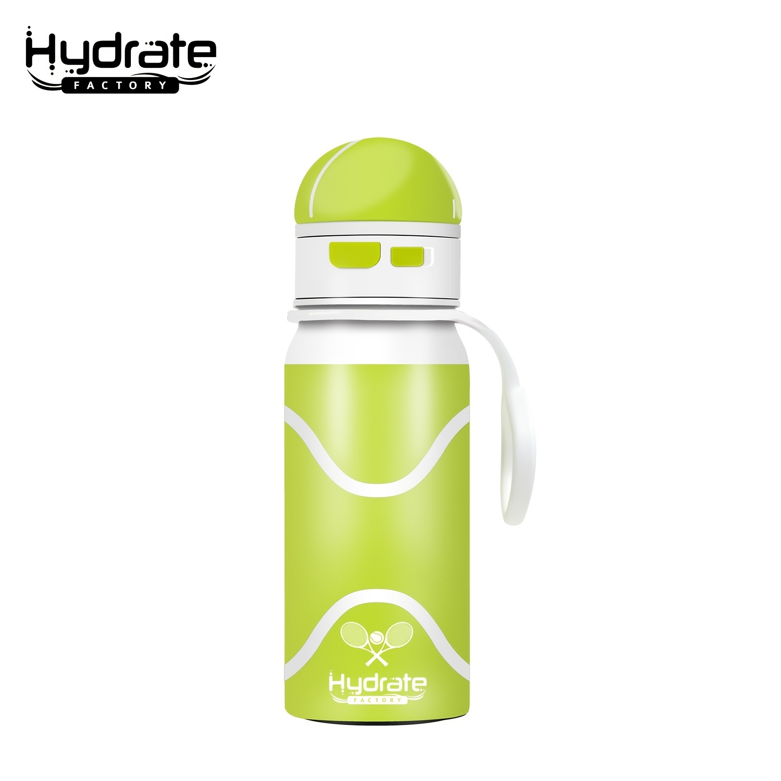Hydrate Factory Soccer Sports Water Bottle with Straw - Insulated