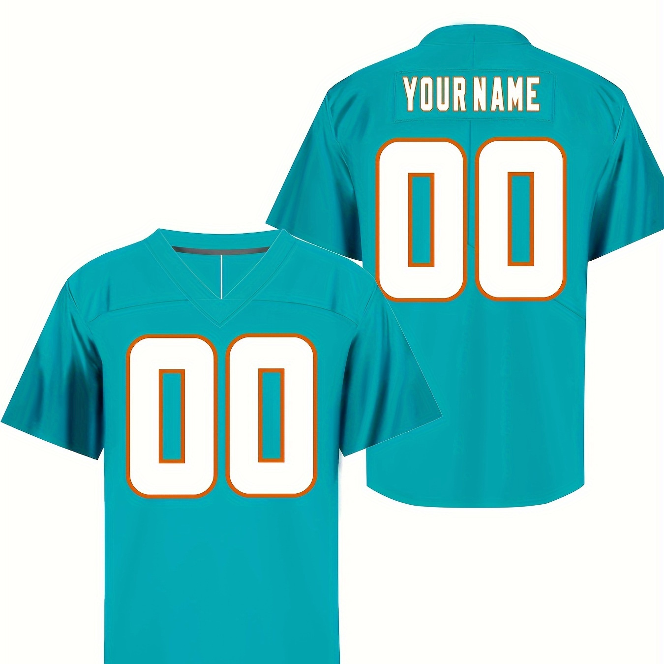 

Customized Name And Number Embroidery, Men's V-neck Football Jersey, Comfy Sports Top For Training And Competition