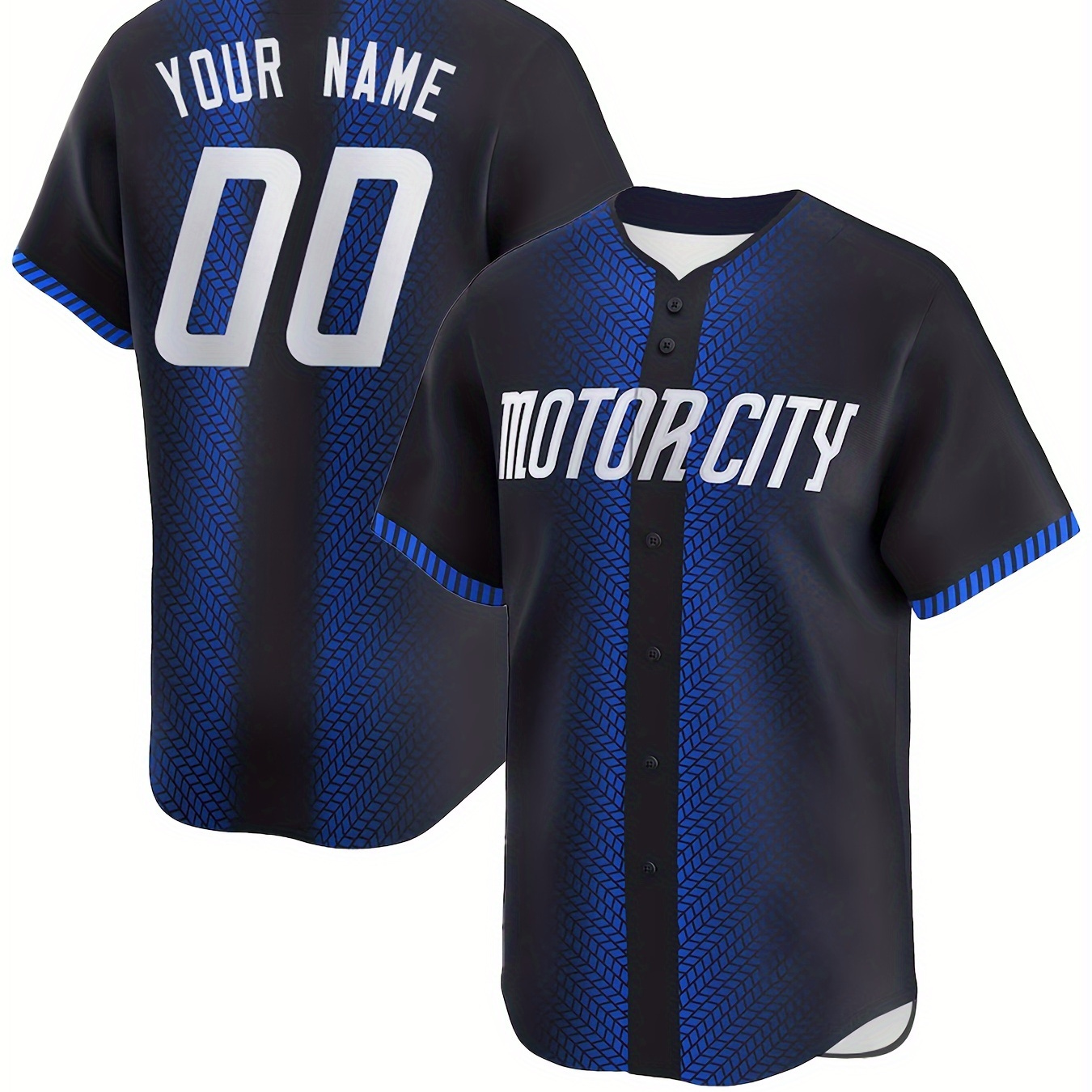 

Customizable Name And Number Men's Baseball Jersey With Embroidered Pattern, Leisure Outdoor Sports Customized S-3xl