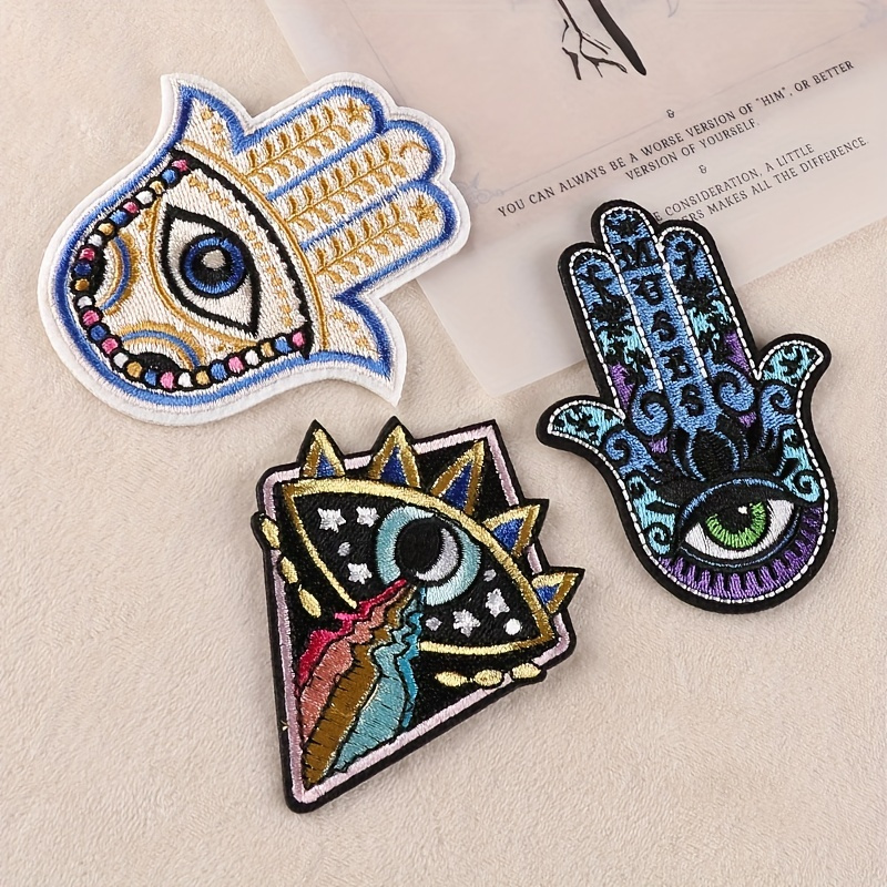

3pcs Creative Cartoon Eyes Hand Embroidery Patch For Boys - Decorative Accessories For Clothes, Backpack, Hat - Perfect For Holiday Party Gift