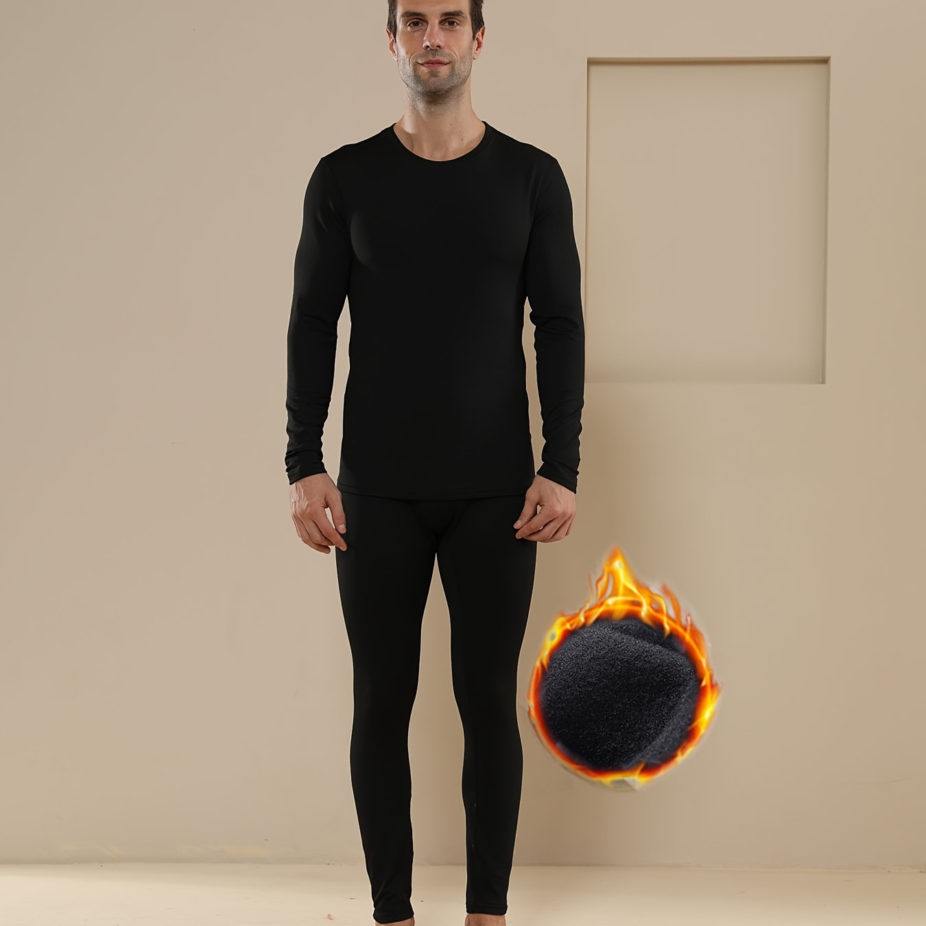 Solid Thermal Underwear Men's Moisture Wicking Baselayer - Temu