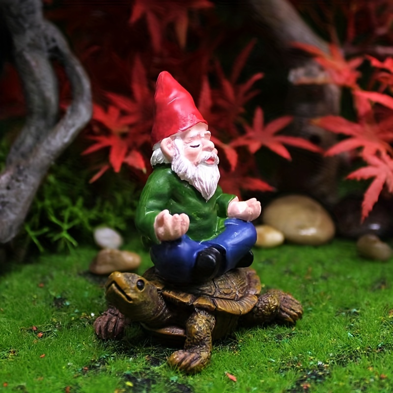 

1pc Mini Turtle Yoga Dwarf Statue Figurine, Resin Handicraft, Fairy Garden Decor, Micro-landscape Decoration, Bookshelf Flowerpot Fish Tank Decor