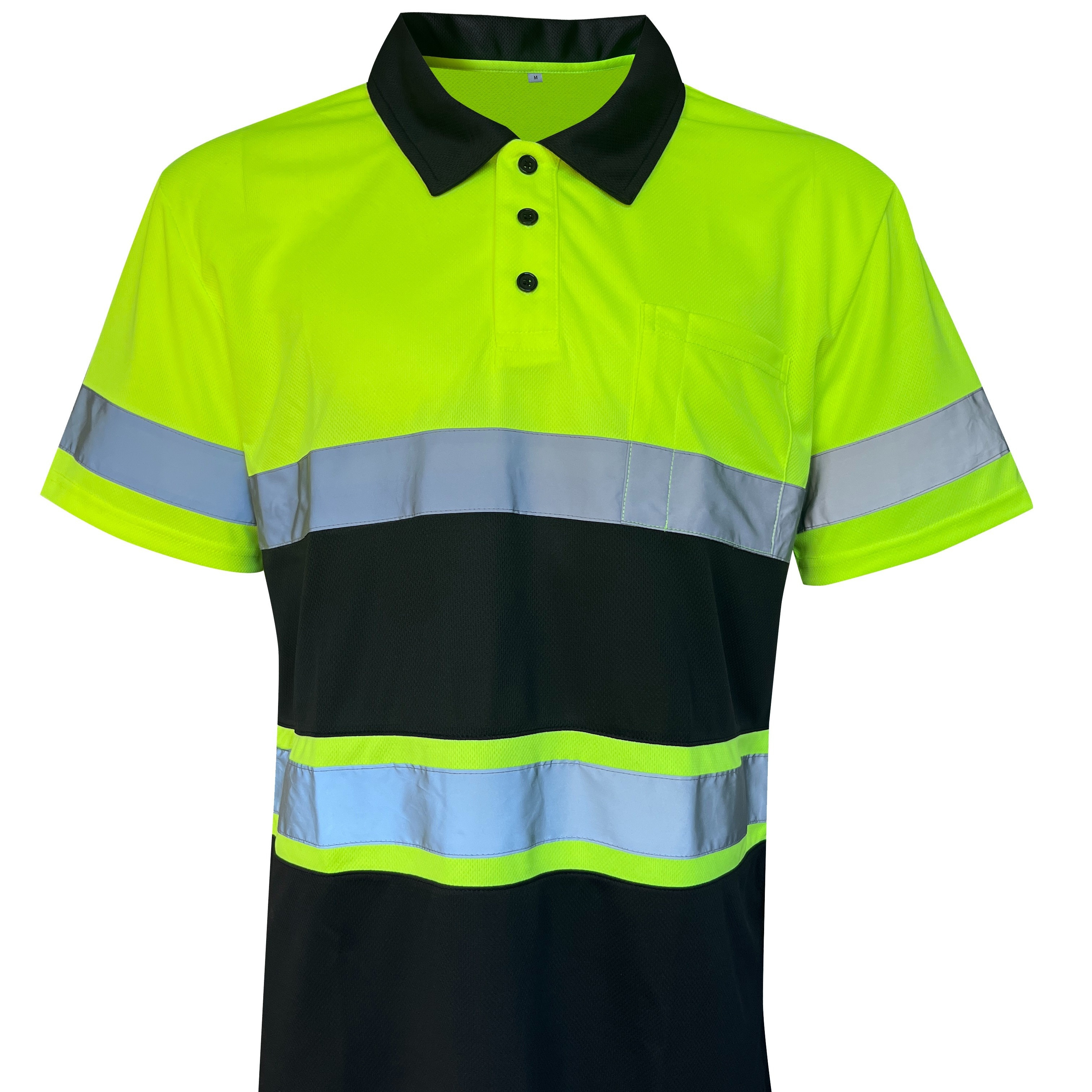 

Reflective Colorblock Short Sleeve Golf T-shirt For Men, Work Day Top