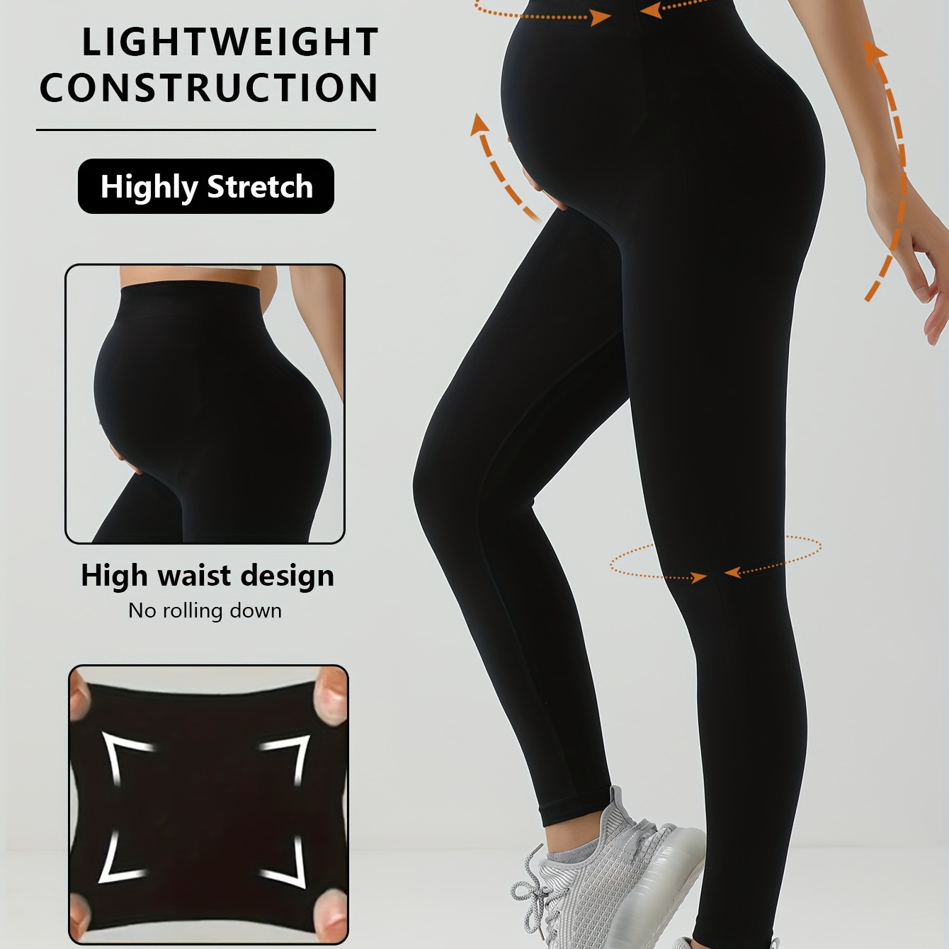 

Seamless High-waist Maternity Yoga Leggings - Stretchy, Soft Nylon Activewear For Pregnant Women