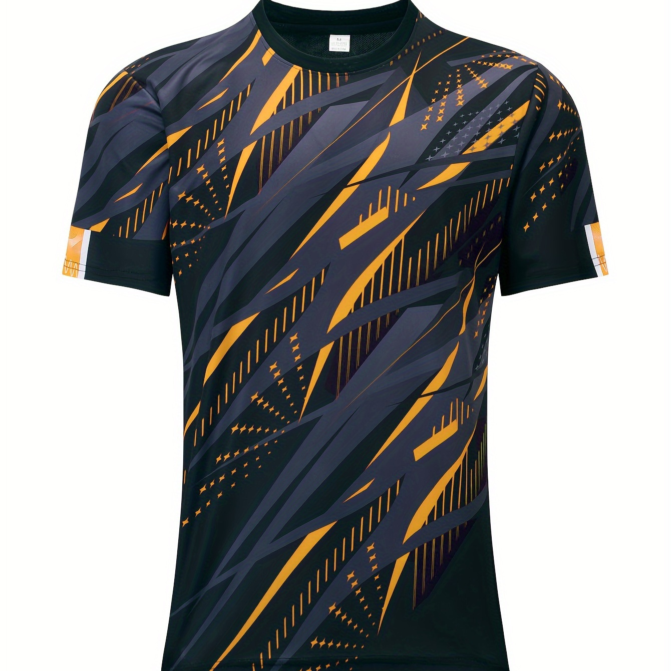 

Trendy Color Block Men's Breathable Short Sleeve Crew Neck T-shirt, Summer Outdoor Football Training Top