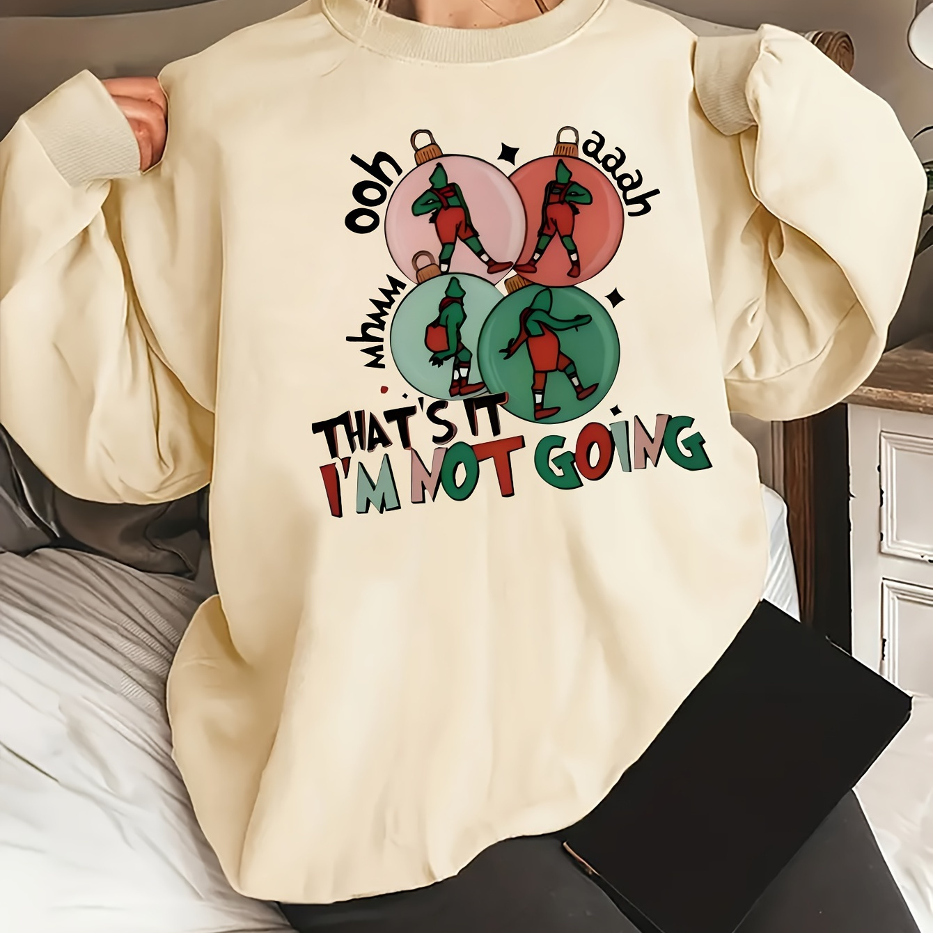 

Graphic Sweatshirt, Long Sleeve Sweatshirt For Fall & , Women's Clothing