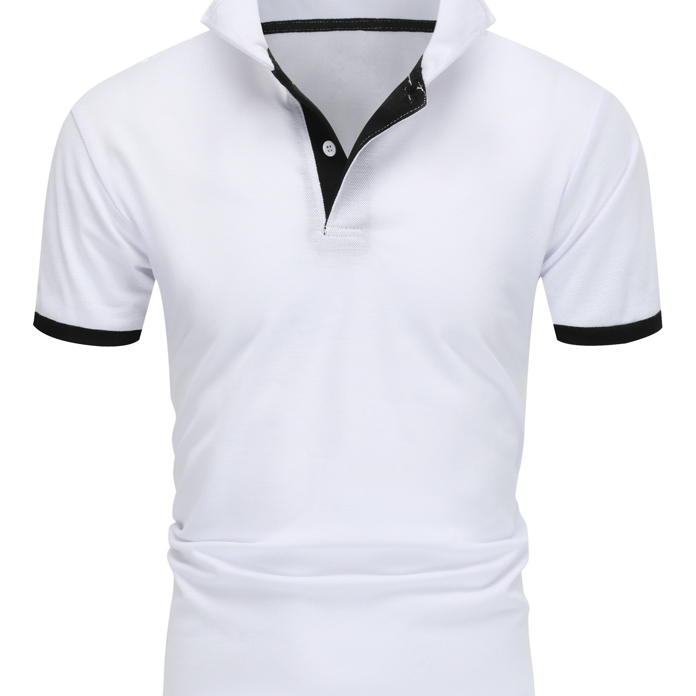 

Summer Men's Fashion Lapel Polo Shirt Short Sleeve Summer Short Sleeve Lapel Gentleman's Base Shirt Collar