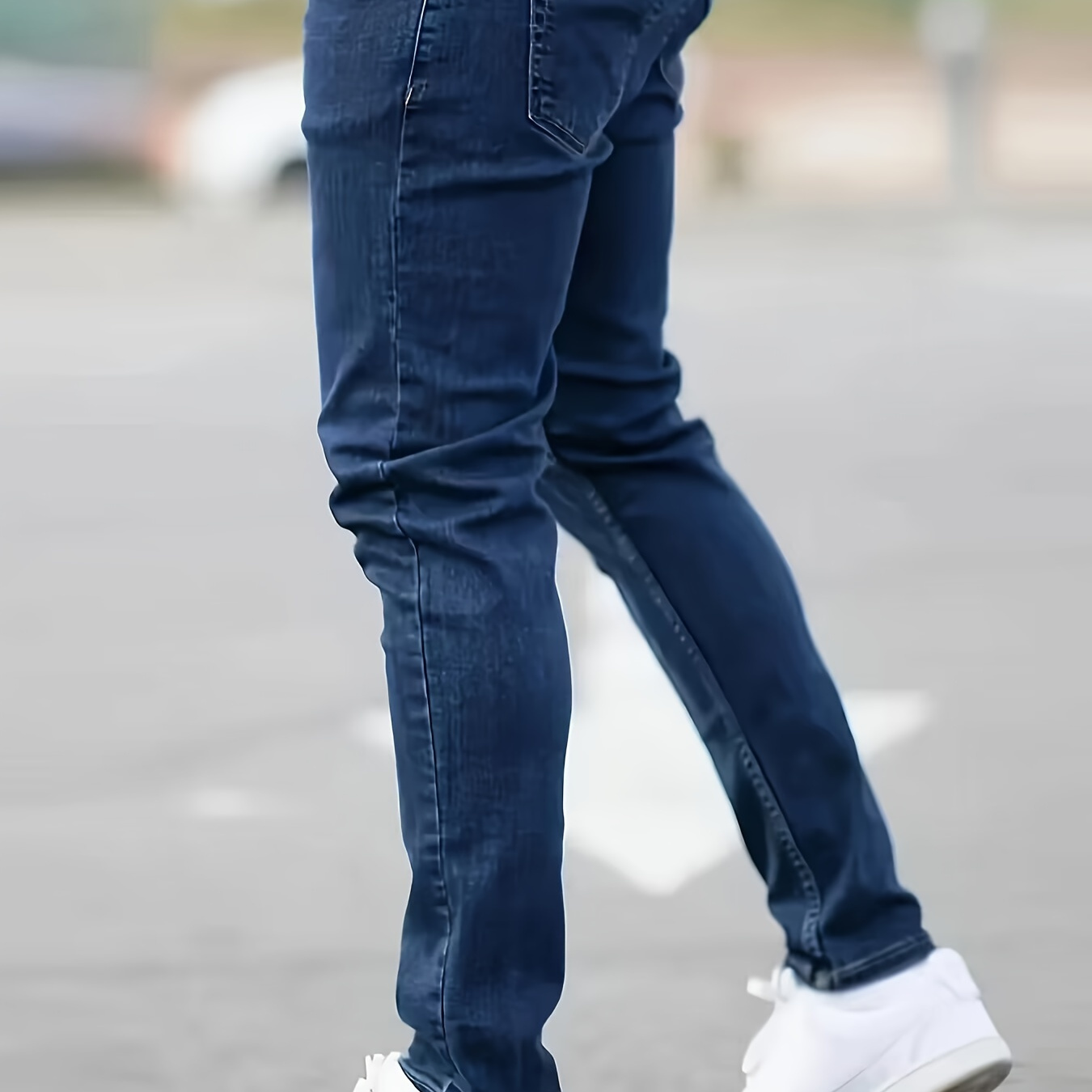 

Men's Casual Skinny Fit Jeans, Men's Versatile Street Style Denim Pants For All Seasons