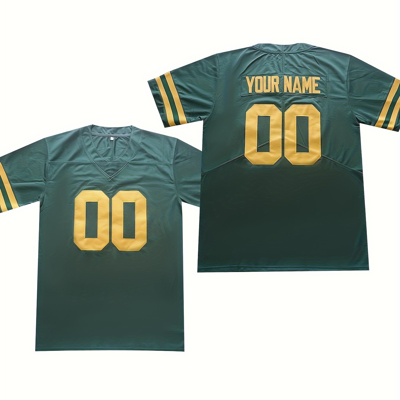 

Customizable Embroidered Men's Football Jersey - 100% Polyester V-neck Sports Top With Slight Stretch, Loose Fit For Adults And Teens, Suitable For All Seasons And Multiple Occasions