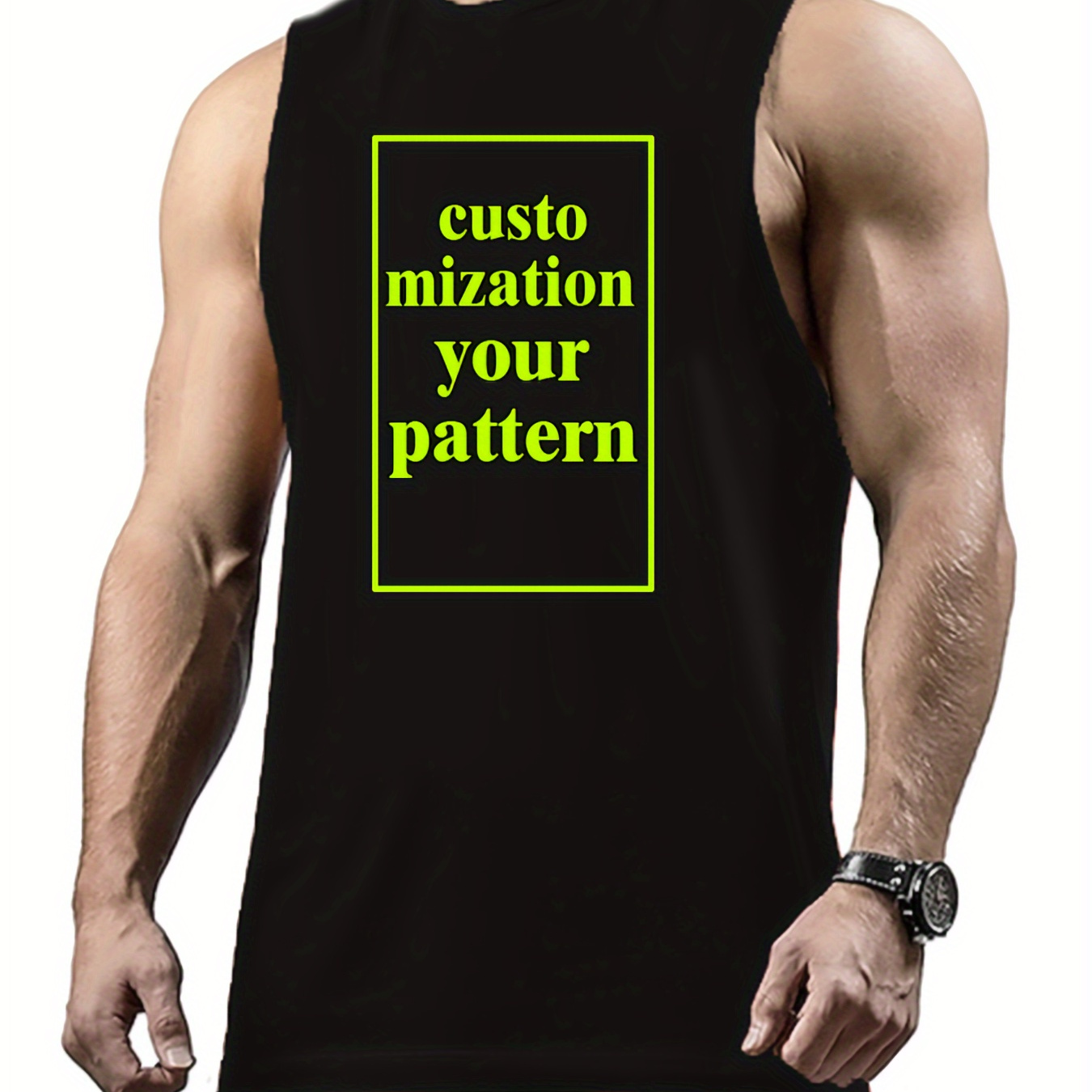 

Customized Print Men's Quick Dry Moisture-wicking Breathable Tank Tops Athletic Gym Bodybuilding Sports Sleeveless Shirts For Workout Running Training Men's Clothes
