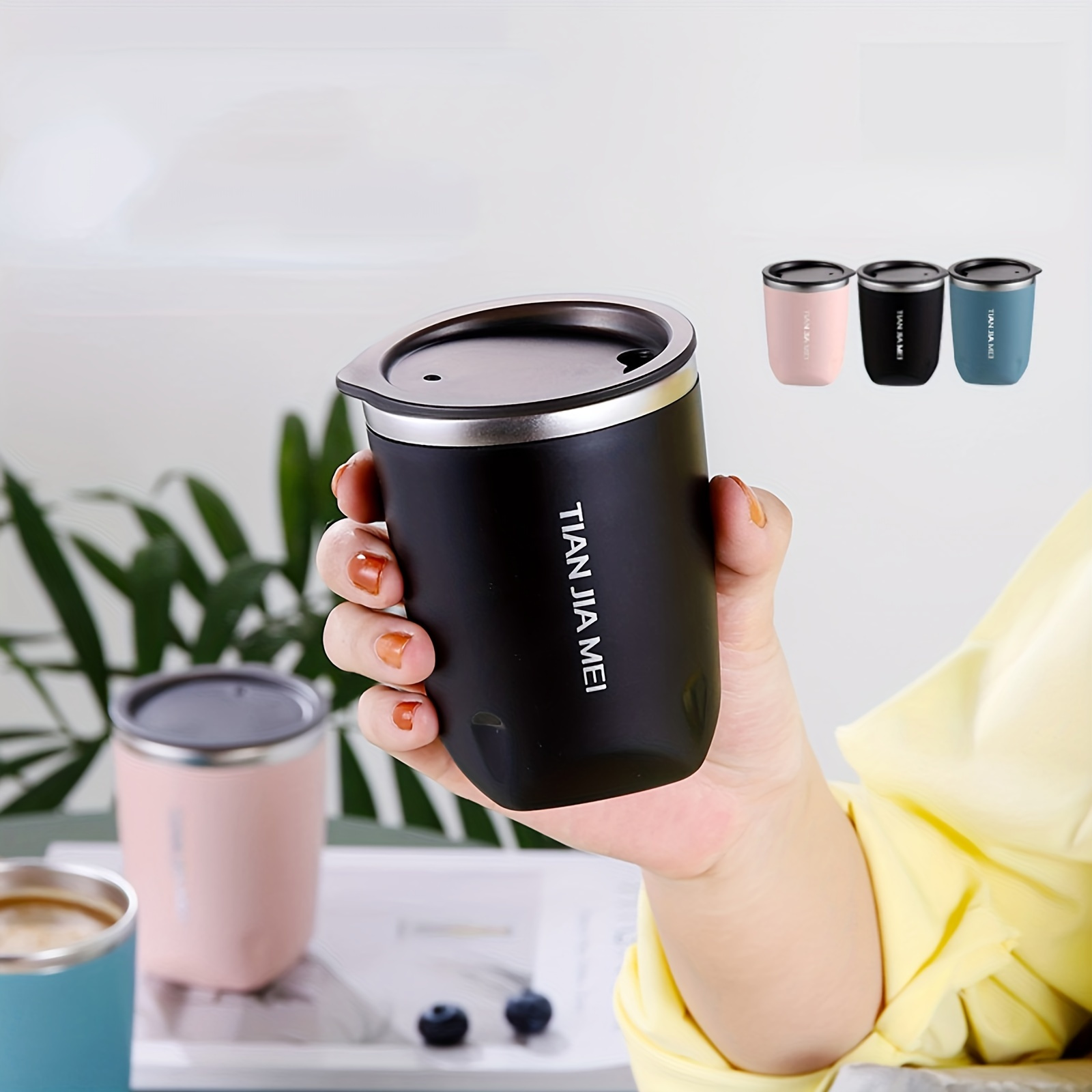 Reusable Travel Coffee Cups, Travel Coffee Mug With Leakproof Lid, Thermal  Mug Insulated Cup, Stainless Steel Travel Cup With Rubber Grip, For Hot And  Cold Drinks - Temu