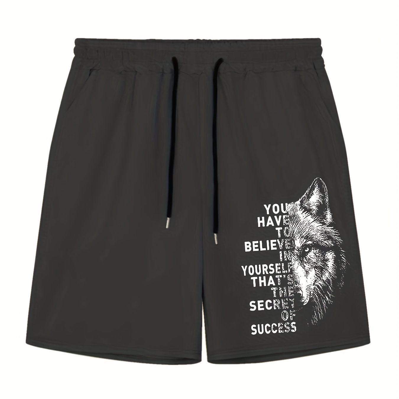 

Men's Wolf Head Shorts Bottoms Drawstring Waist Casual Summer Men's Clothes