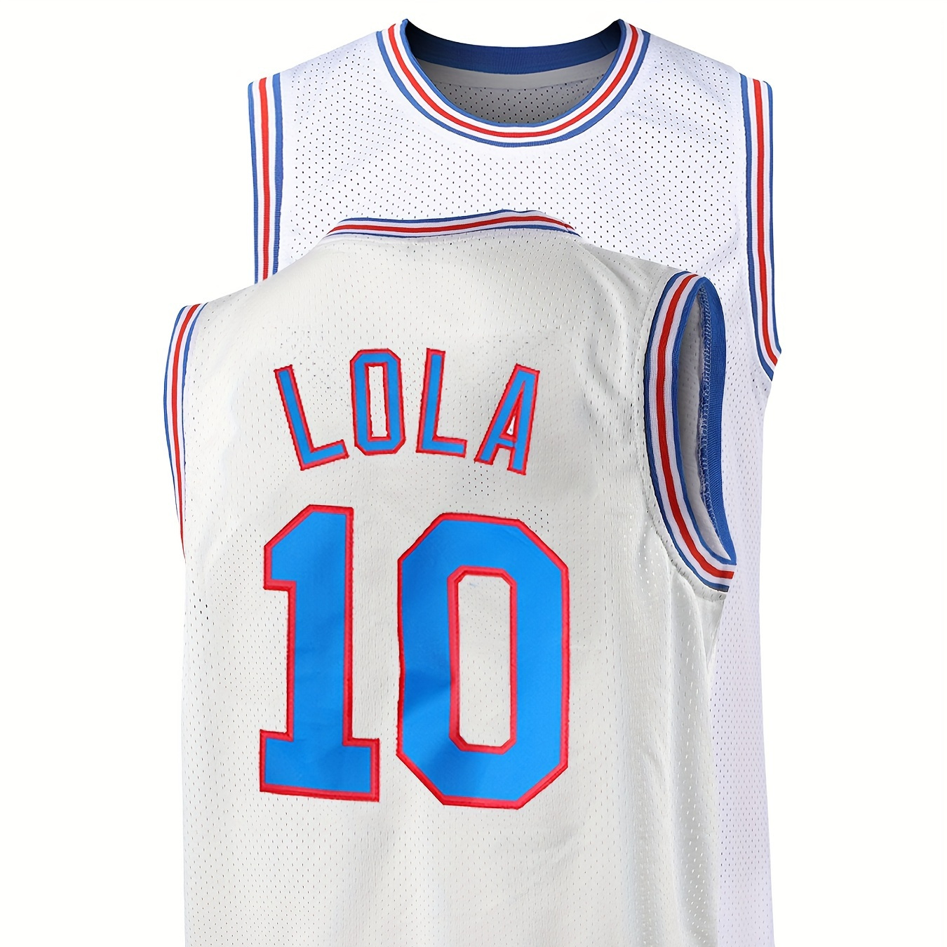 

Men's Basketball # 10 Lola Classic Vintage Embroidery Sweat-absorbing Breathable Sleeveless Jersey