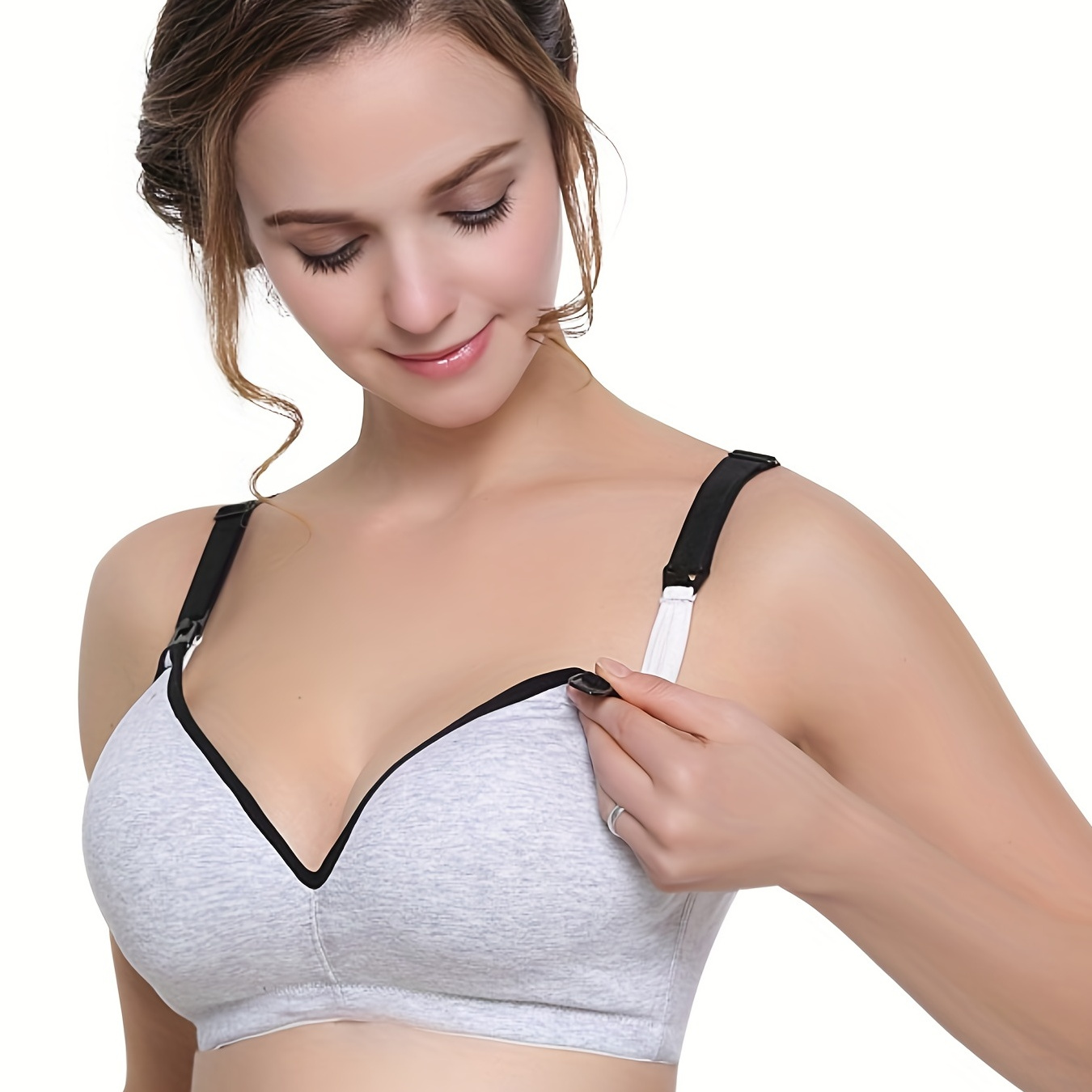 Women Bras Breast Feeding Button Opening Comfortable Large Cotton